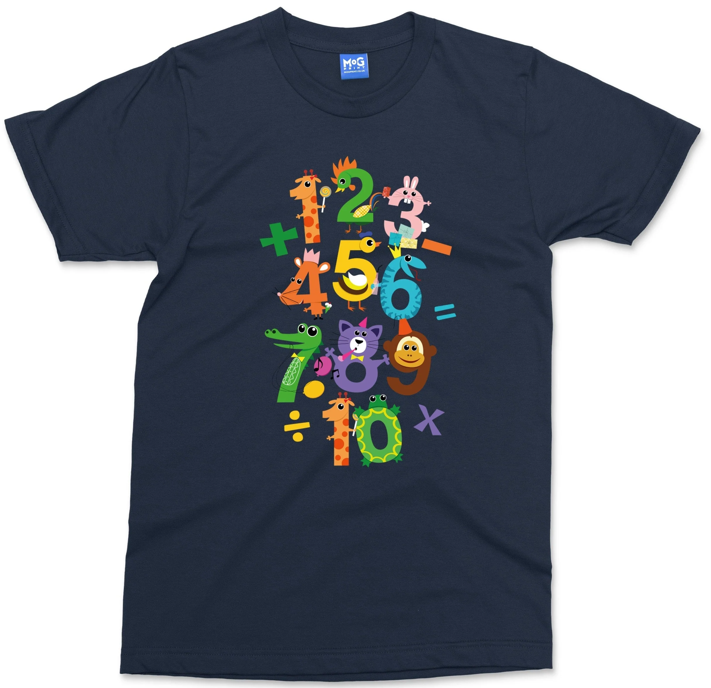 Animals Numbers T-shir, World Maths Day Shirt, Funny Kids Number tshirt Childrens Animal Print Boy Girl Maths Day Gifts Children's T shirt - Image 4