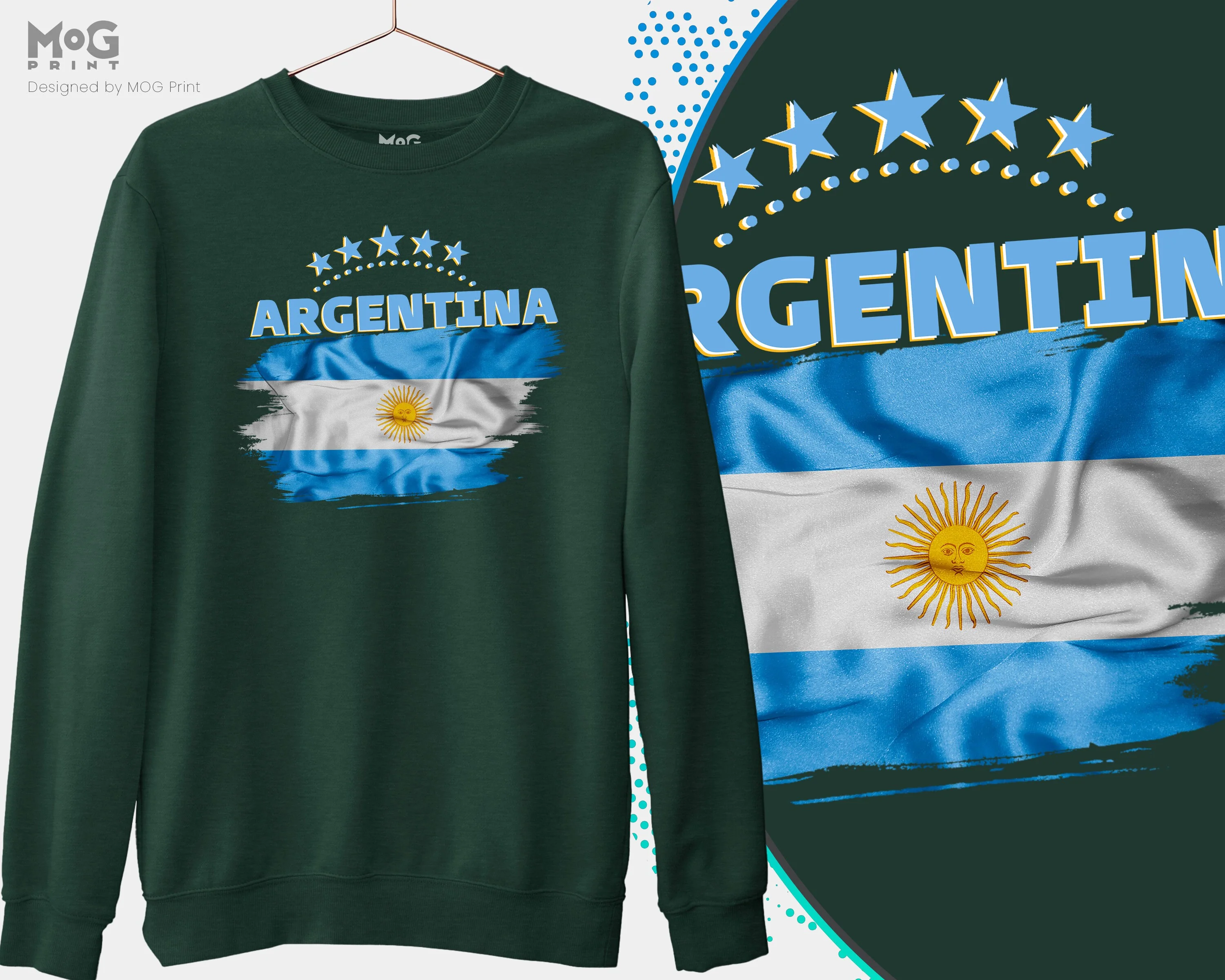 ARGENTINA FLAG Jumper Argentina Shirt Football WorId Argentina National Football Cup Argentina Team Cup Argentina Flag Souvenir Sweatshirt - Image 3