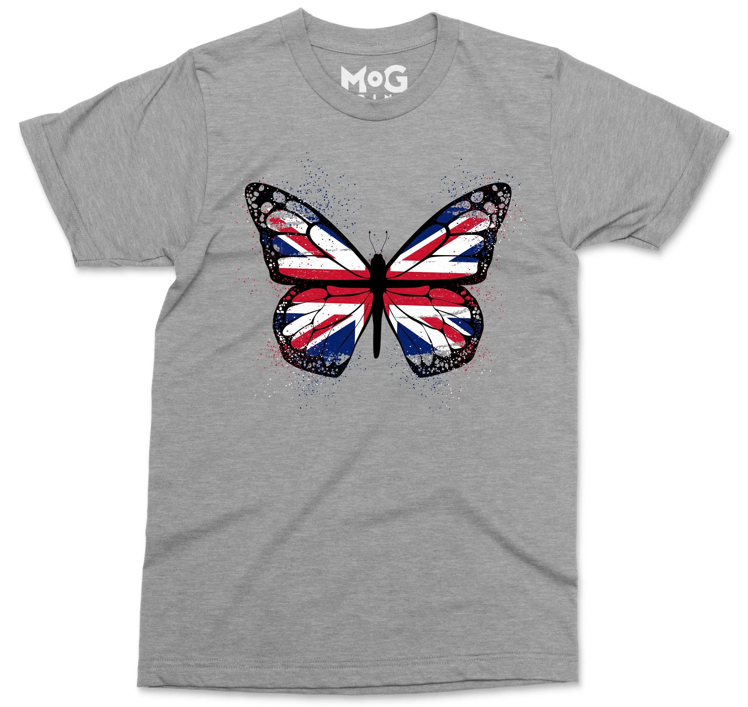 Butterfly UK Flag Graphic T-shirt, Union Jack England Tour Souvenir Memorabilia Gift Top For Men, Splash Streetwear Insect Tee - Image 3