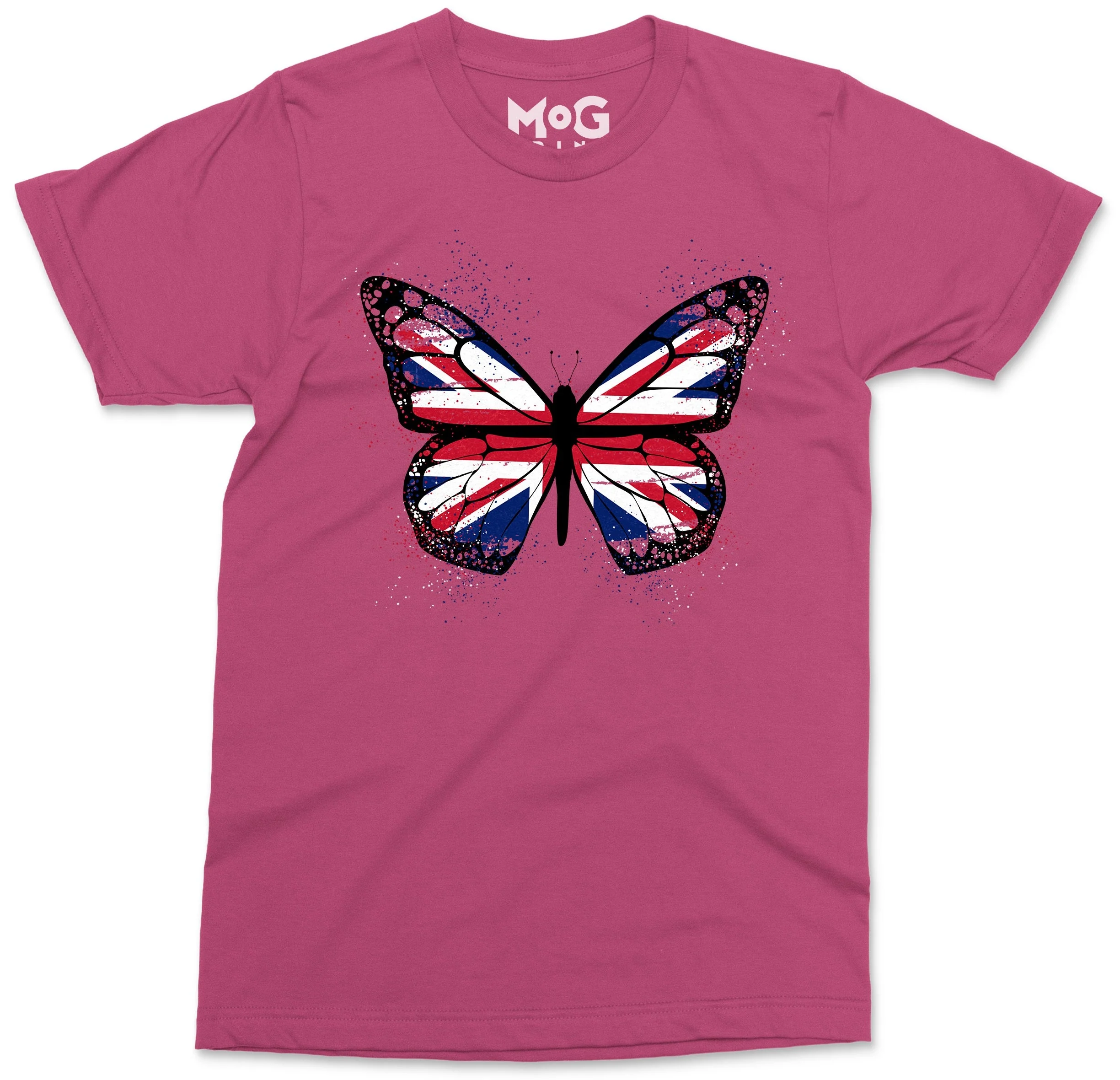 Butterfly UK Flag Graphic T-shirt, Union Jack England Tour Souvenir Memorabilia Gift Top For Men, Splash Streetwear Insect Tee - Image 5
