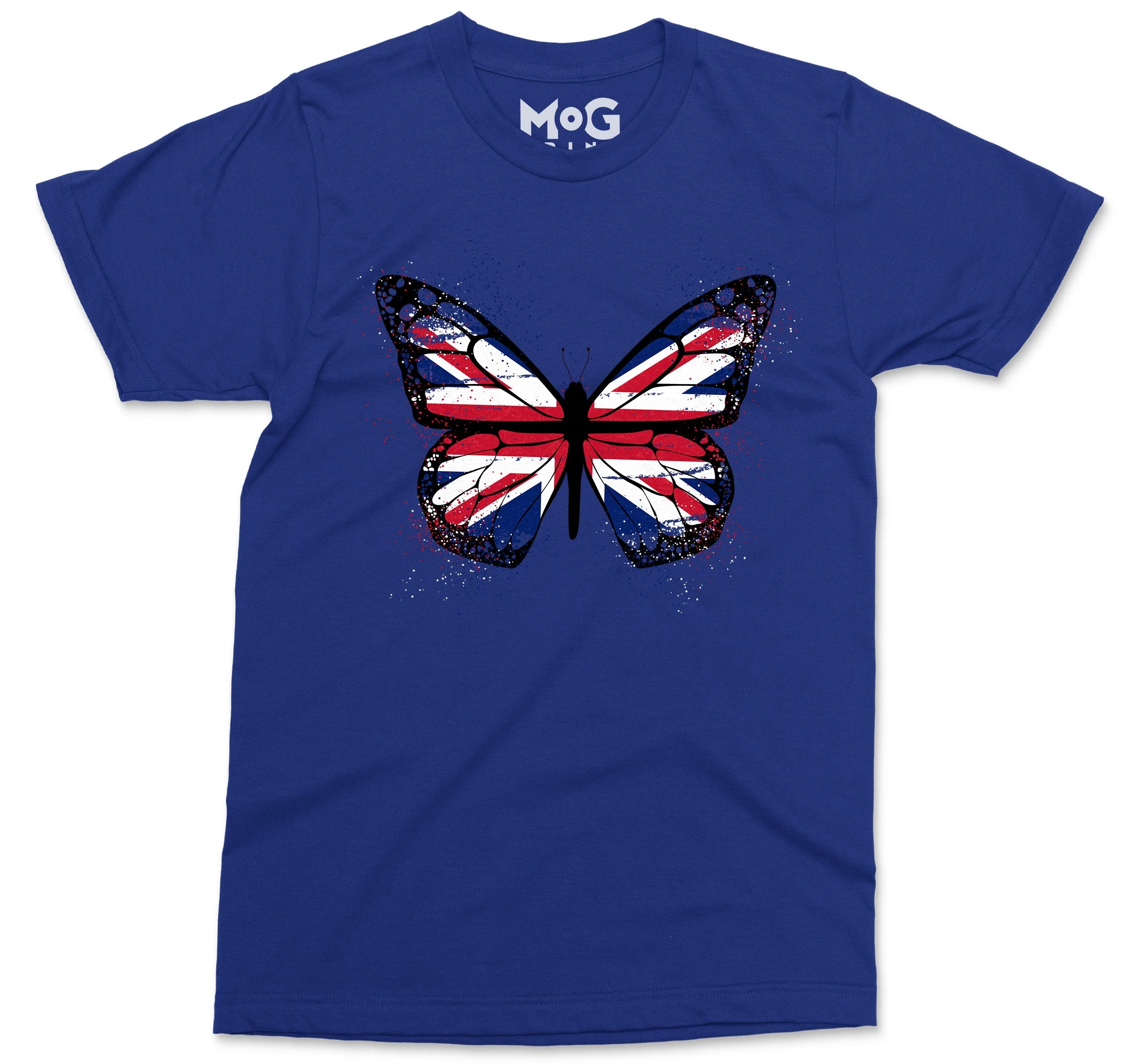 Butterfly UK Flag Graphic T-shirt, Union Jack England Tour Souvenir Memorabilia Gift Top For Men, Splash Streetwear Insect Tee - Image 6