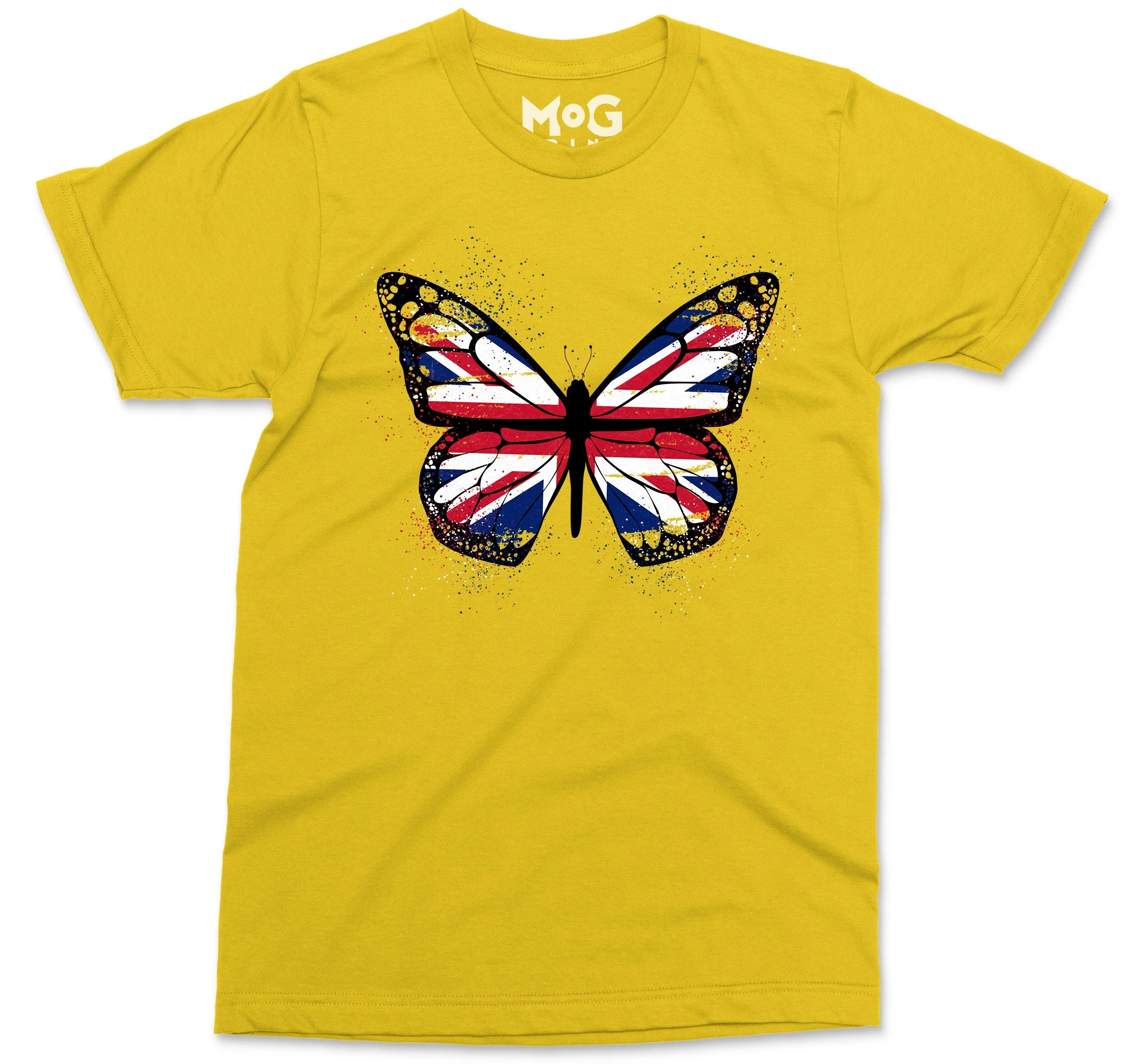 Butterfly UK Flag Graphic T-shirt, Union Jack England Tour Souvenir Memorabilia Gift Top For Men, Splash Streetwear Insect Tee - Image 8
