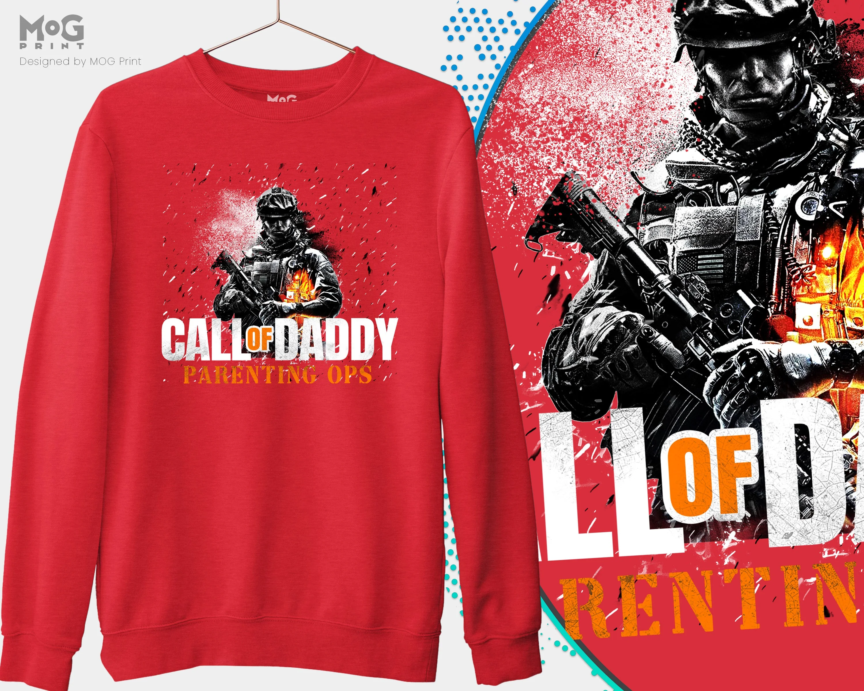 Call Of Daddy Parenting Printed Sweatshirt, Gamer Dad Sweater, Father's Day Gifts, Funny Gaming Hooded Jumper, New Dad Trendy Sweatshirt - Image 3