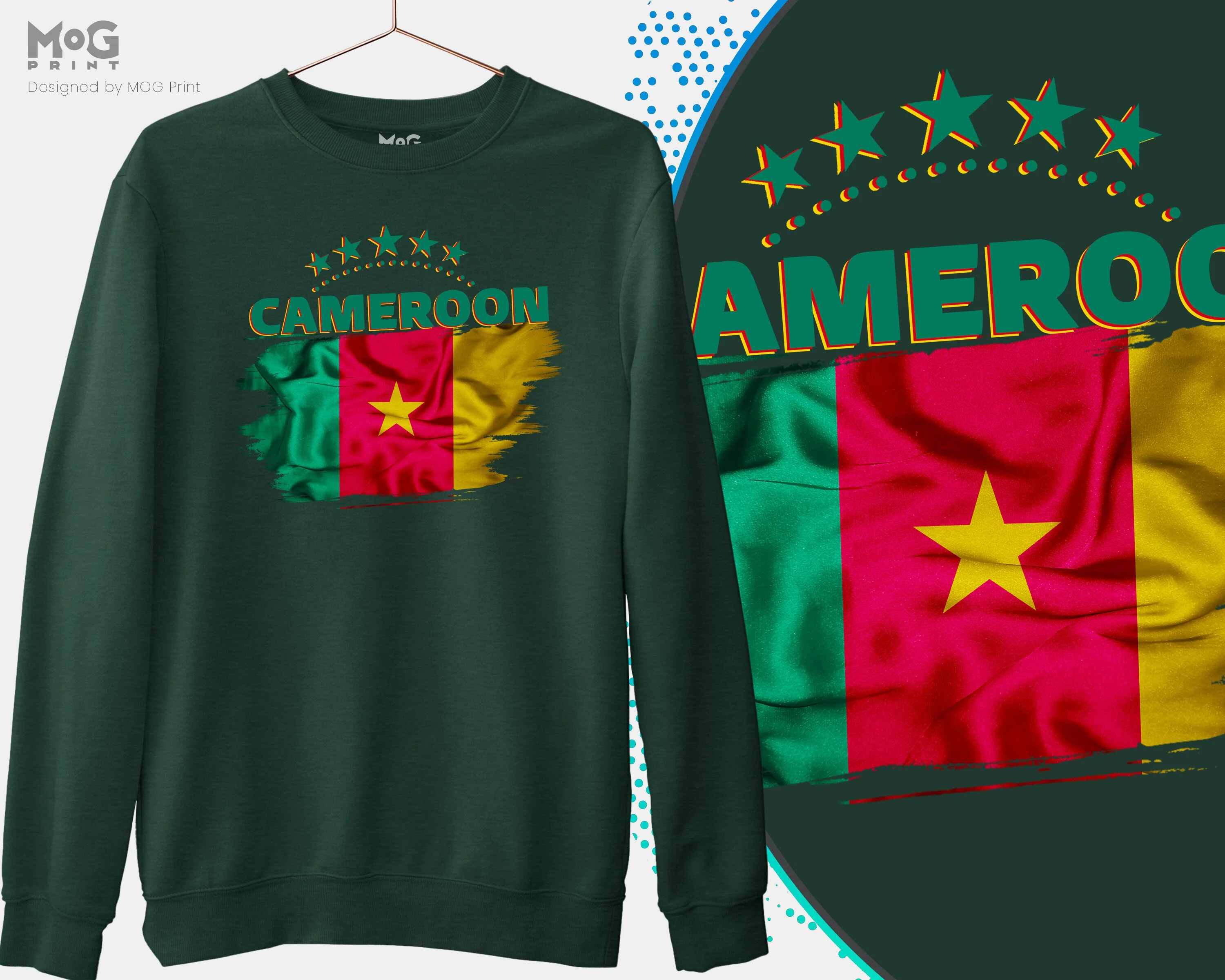 Cameroon Flag Sweat Shirt, Cameroon Football Jumper World Team Cup Cameroon World Football Cup National Sweater Shirt - Image 2