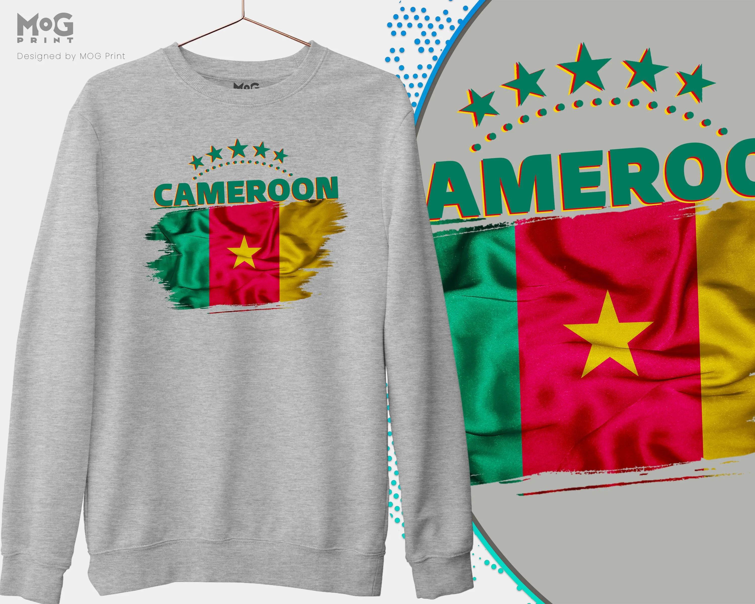 Cameroon Flag Sweat Shirt, Cameroon Football Jumper World Team Cup Cameroon World Football Cup National Sweater Shirt - Image 3