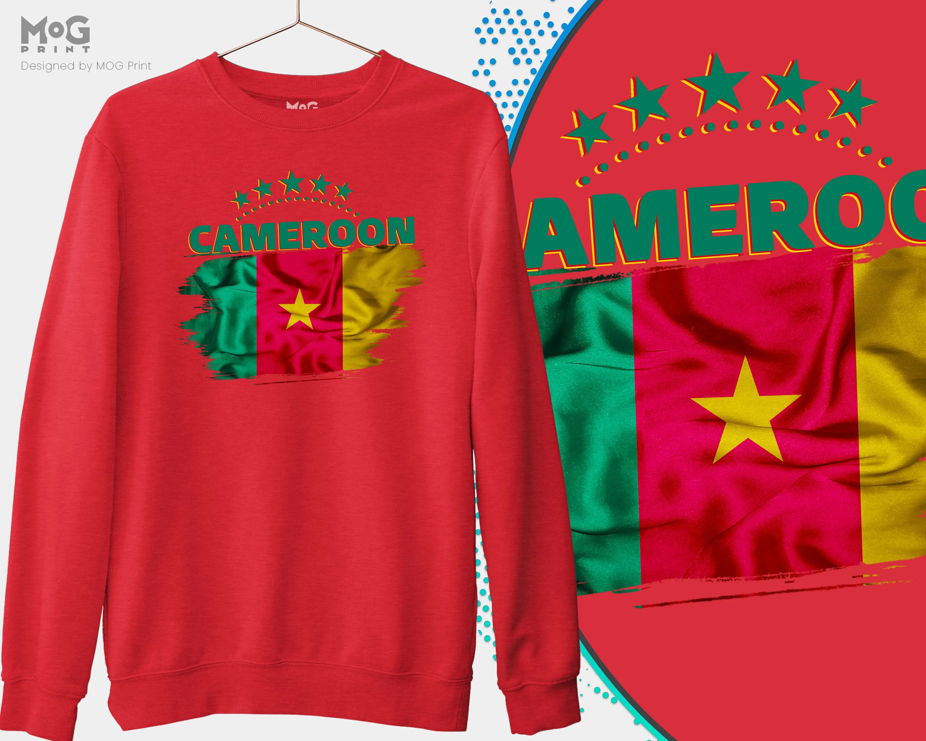 Cameroon Flag Sweat Shirt, Cameroon Football Jumper World Team Cup Cameroon World Football Cup National Sweater Shirt - Image 4