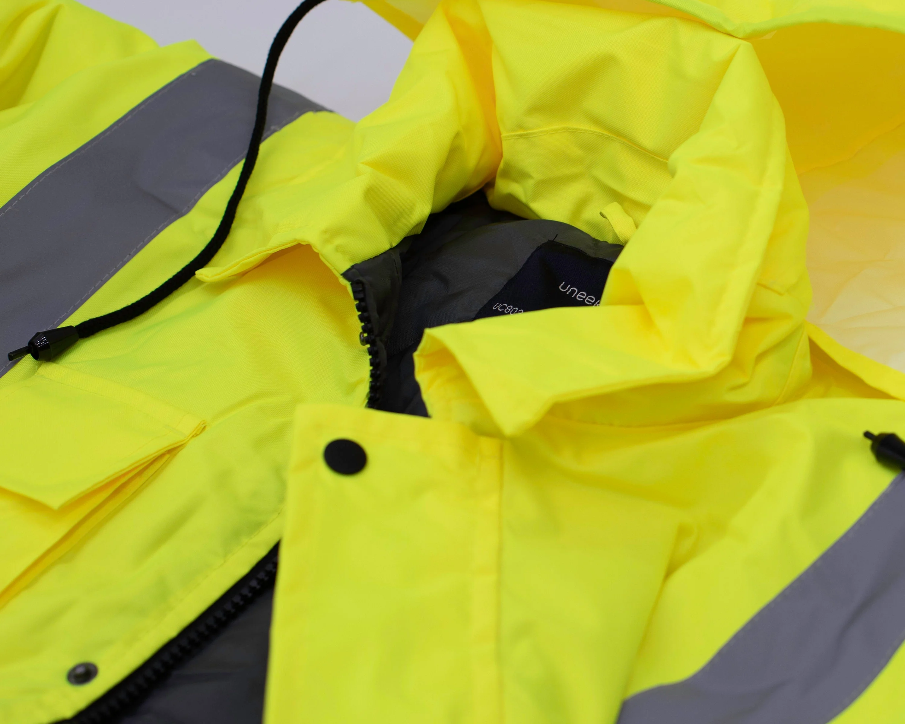 Car Park Security Hi Vis Viz Jacket High Visibility Bomber Road Safety Parking Security Guard Men's Parking Attendant Reflective Fleece Coat - Image 3