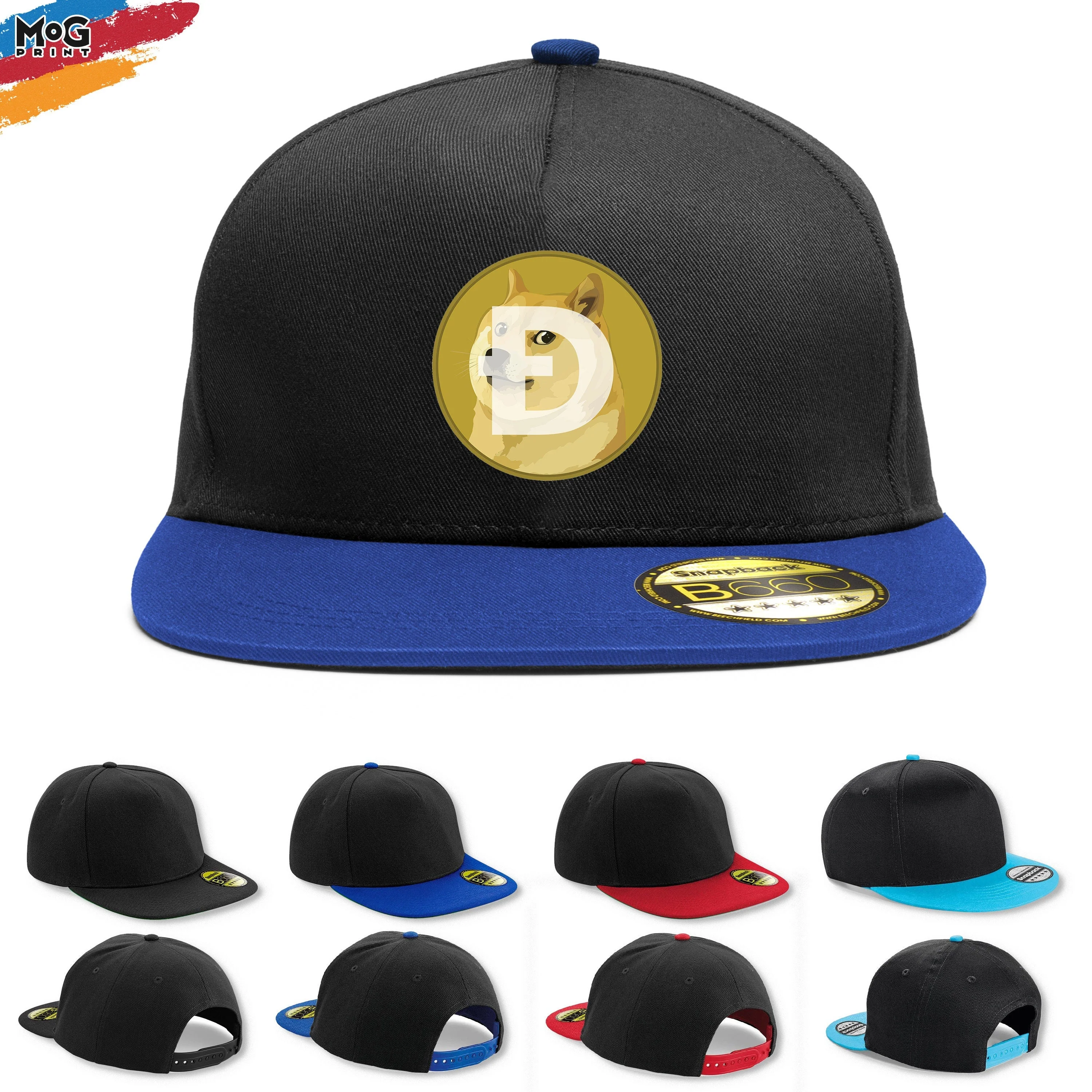Dogecoin Logo Snapback Cap, Funny Cryptocurrency Meme Coin, Doge Coin Crypto Hat, Hodl Crypto Investor Trader, Dogecoin User Hodler Gift - Image 3