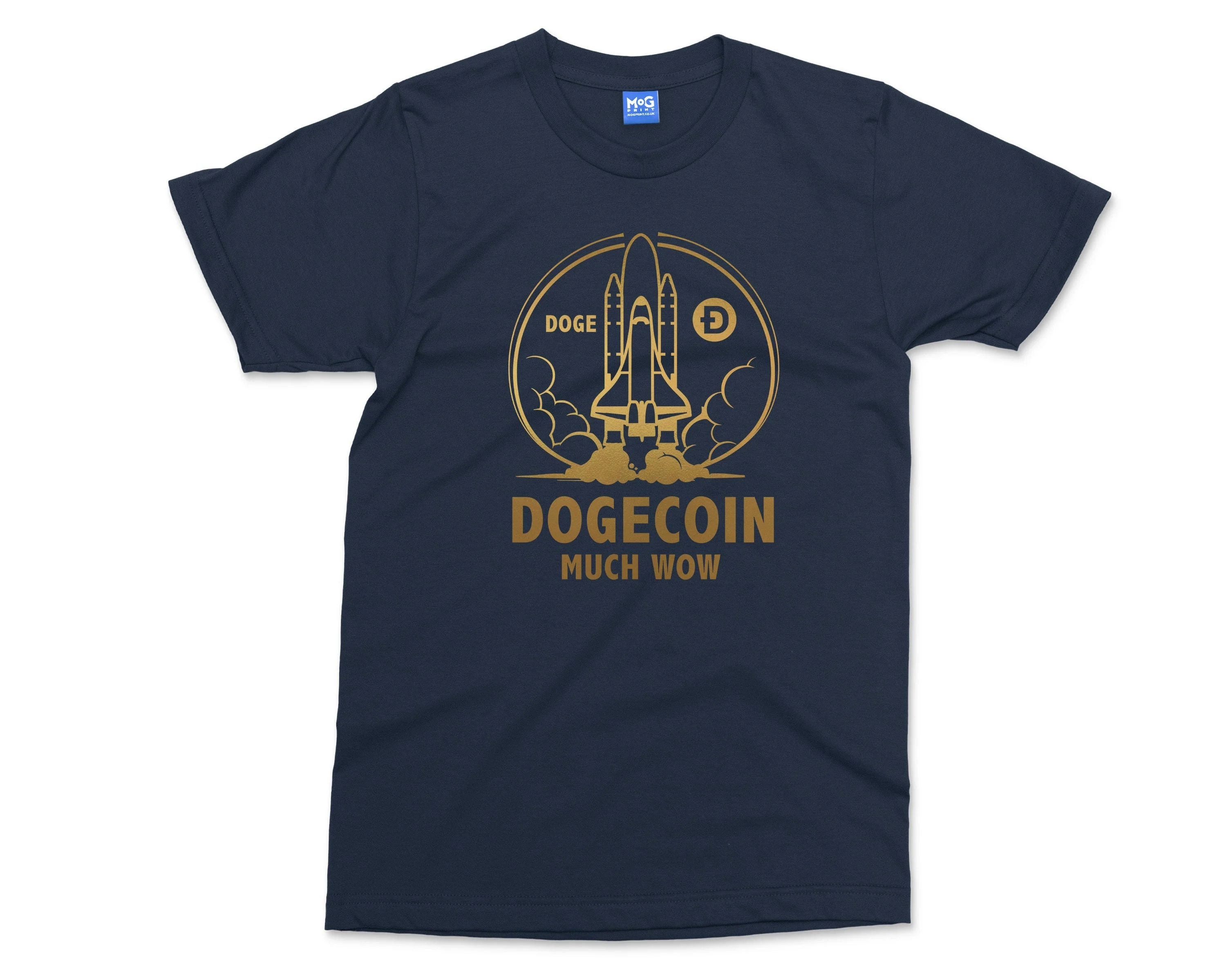 Dogecoin Rocket Ship Logo T-shirt Much Wow Meme Joke Funny Crypto Currency Shirt Elon Musk DOGE Coin Investor Trader Gift Present - Unisex - Image 2