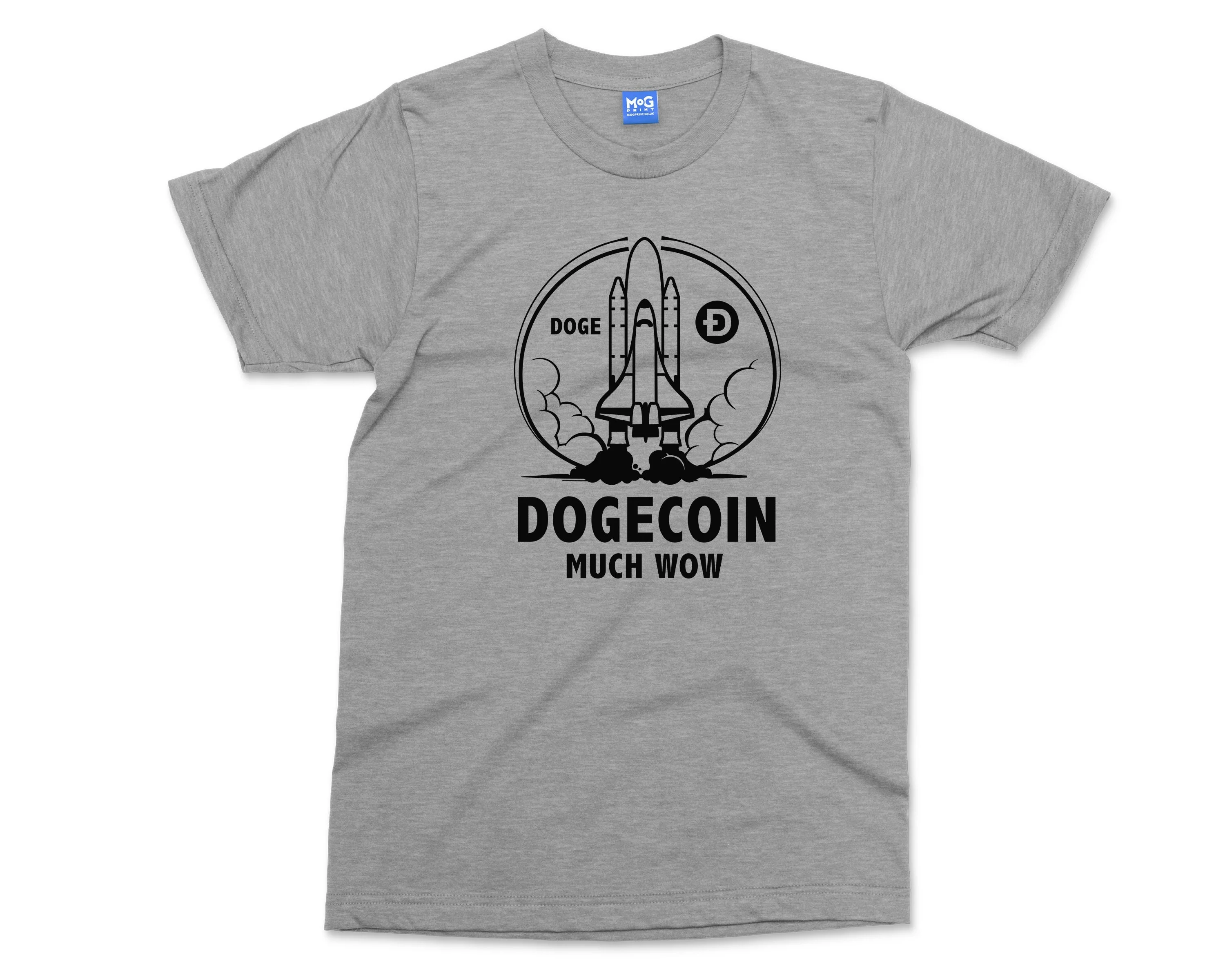 Dogecoin Rocket Ship Logo T-shirt Much Wow Meme Joke Funny Crypto Currency Shirt Elon Musk DOGE Coin Investor Trader Gift Present - Unisex - Image 3