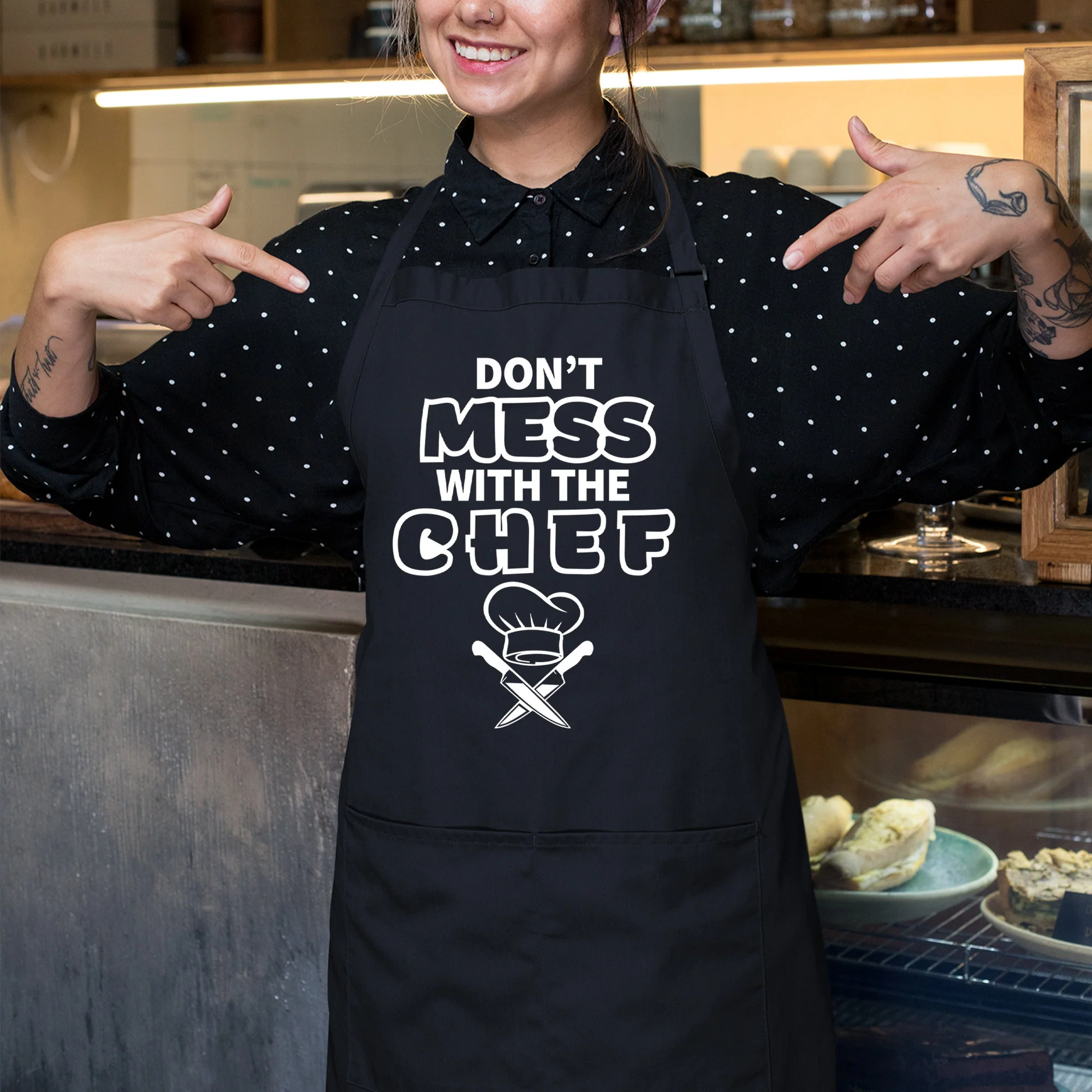 Don't Mess With The Chef Apron, Funny Men's Apron, Apron for Women, Kitchen Gifts, Cooking Gifts, Chef Gifts, BBQ Party, Unisex Apron - Image 3