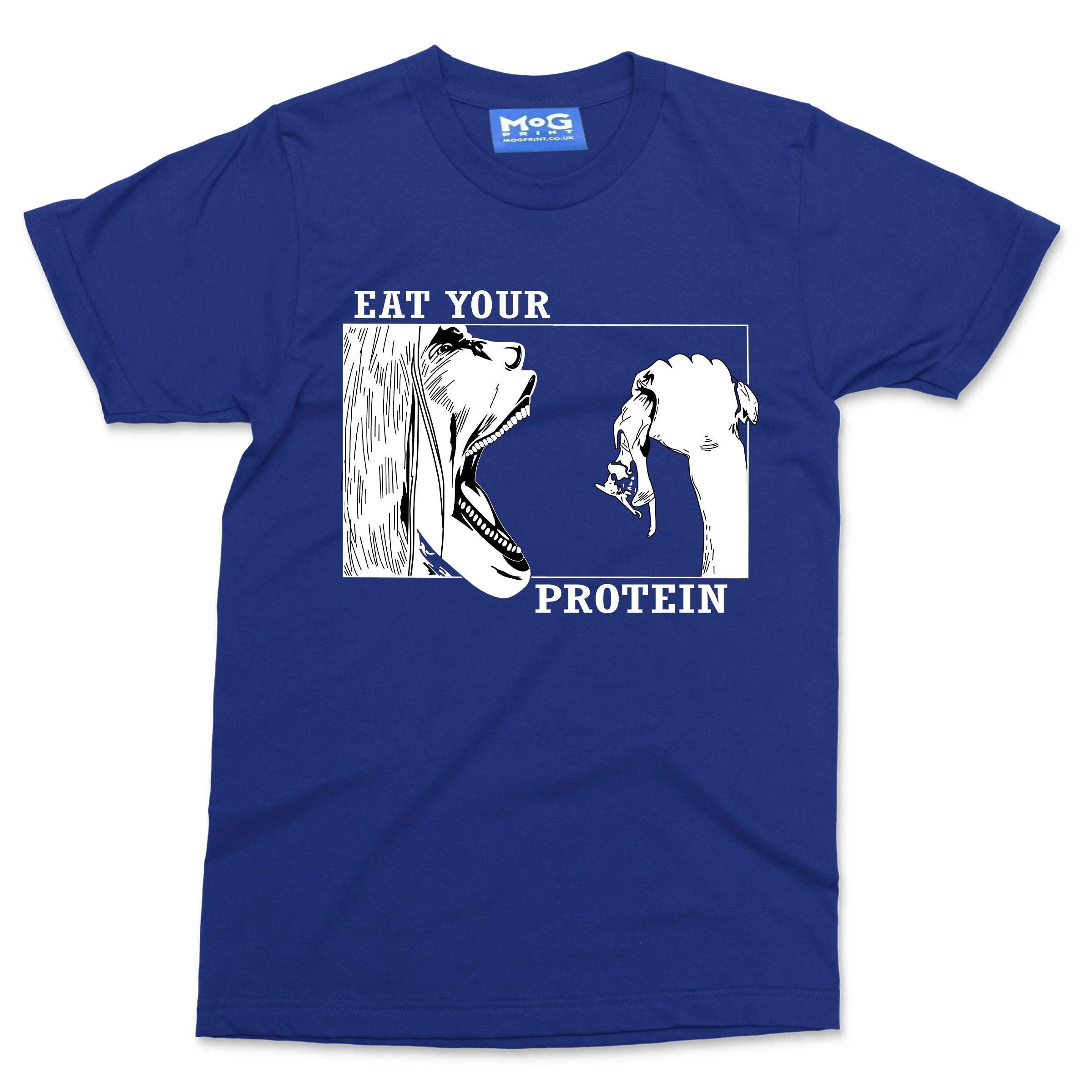 Funny Anime T-shirt Eat Your Protein Attack on Titan Anime GYM Shirt Manga Art - Image 3