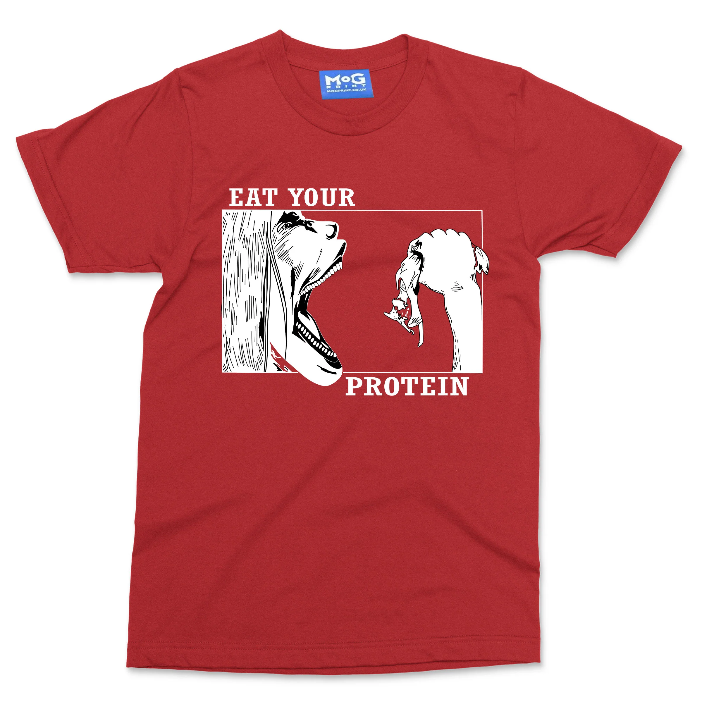 Funny Anime T-shirt Eat Your Protein Attack on Titan Anime GYM Shirt Manga Art - Image 4
