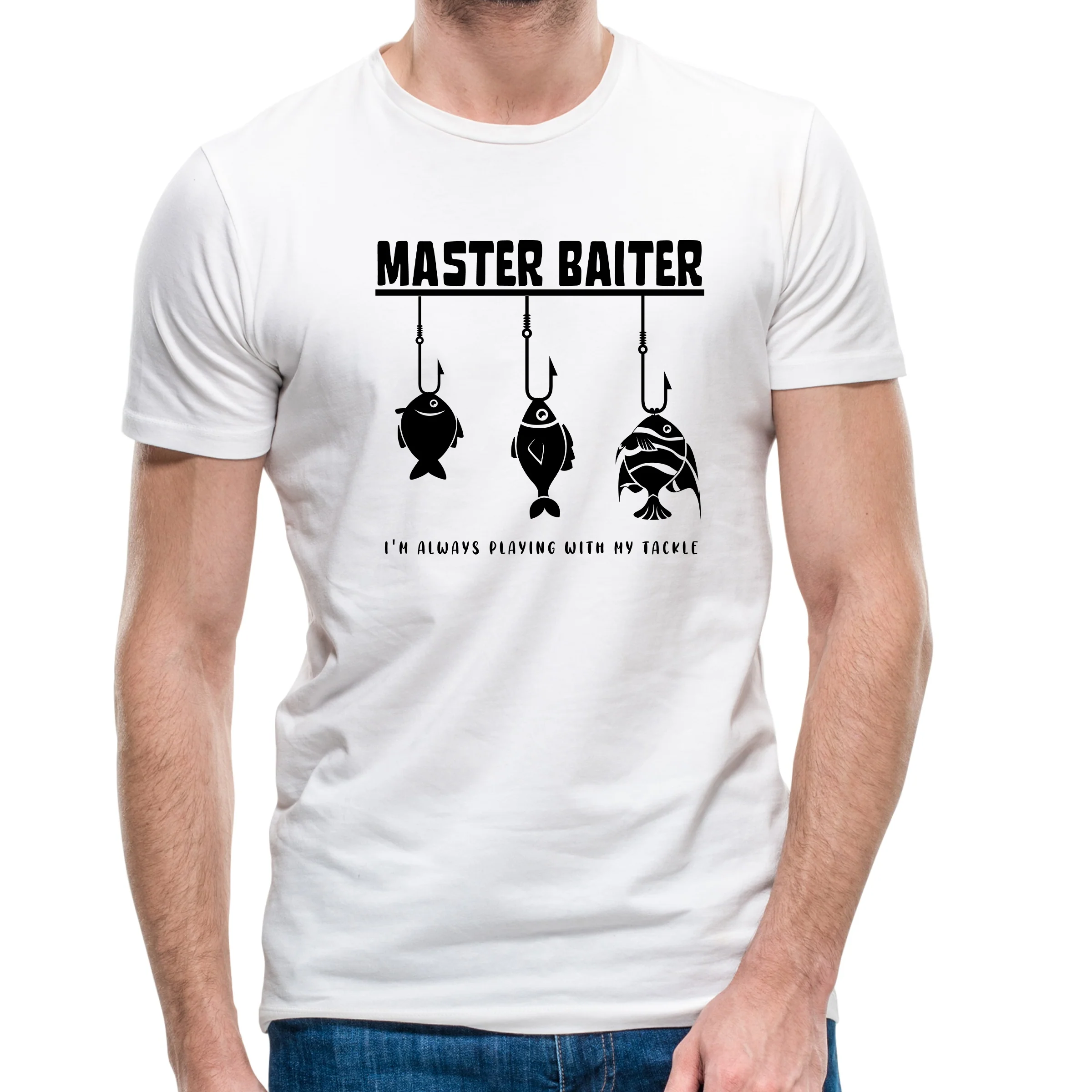 Master Baiter Fishing T-shirt Funny Fisherman Gift Fish Angler Angling Catch Dad - Image 3