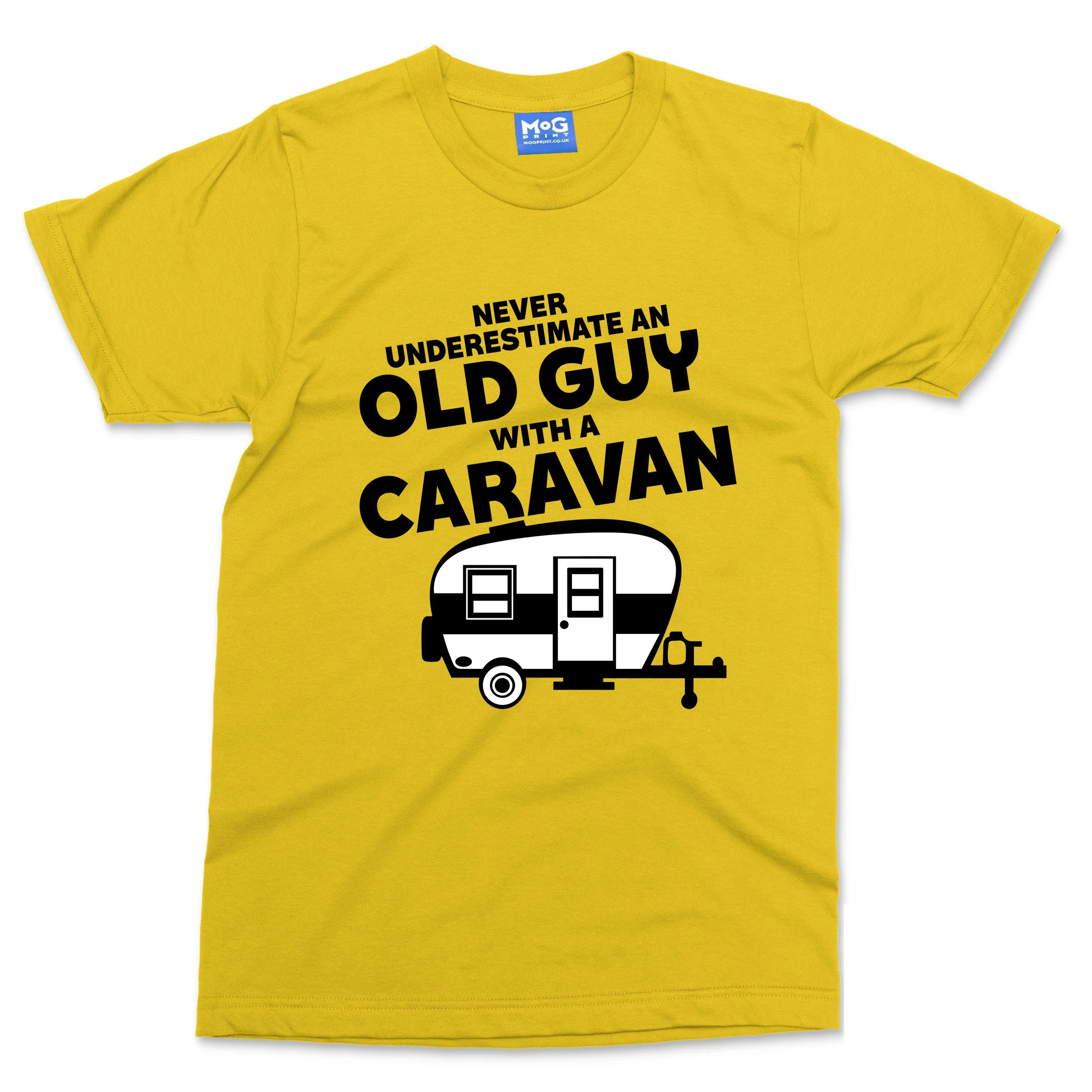 Never Underestimate An Old Guy With A Caravan T-shirt Funny Mens Camper Van Top - Image 12