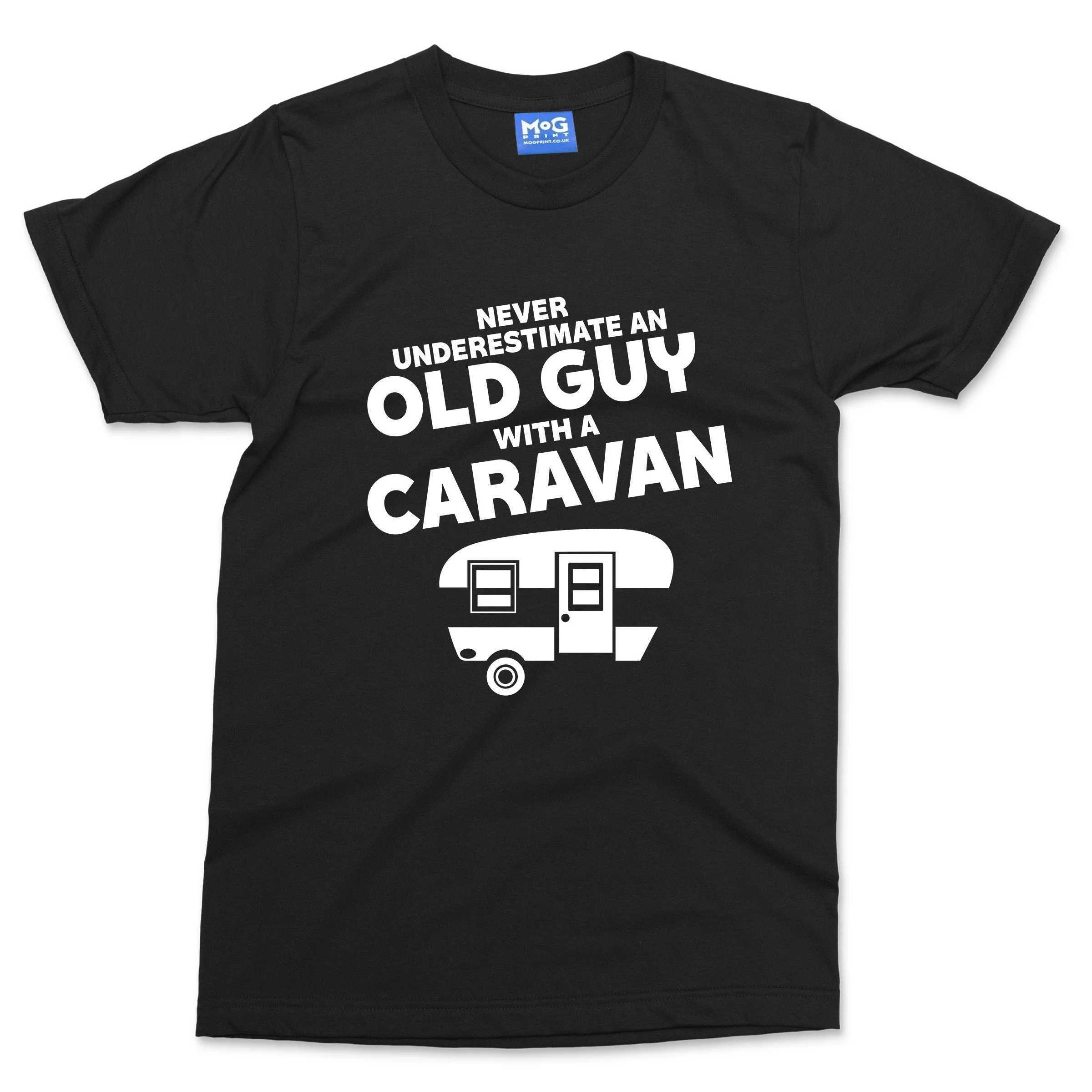 Never Underestimate An Old Guy With A Caravan T-shirt Funny Mens Camper Van Top - Image 3