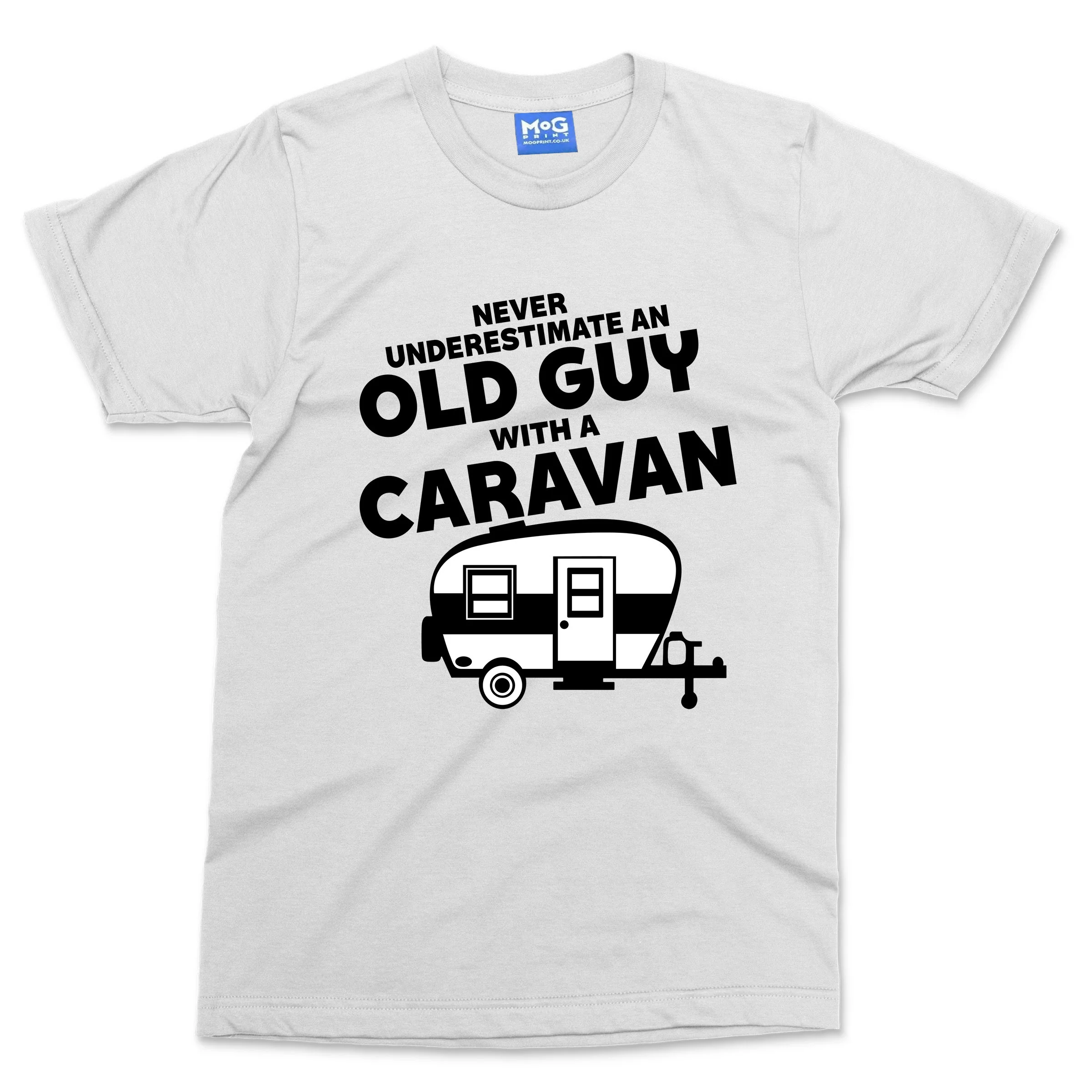 Never Underestimate An Old Guy With A Caravan T-shirt Funny Mens Camper Van Top - Image 4
