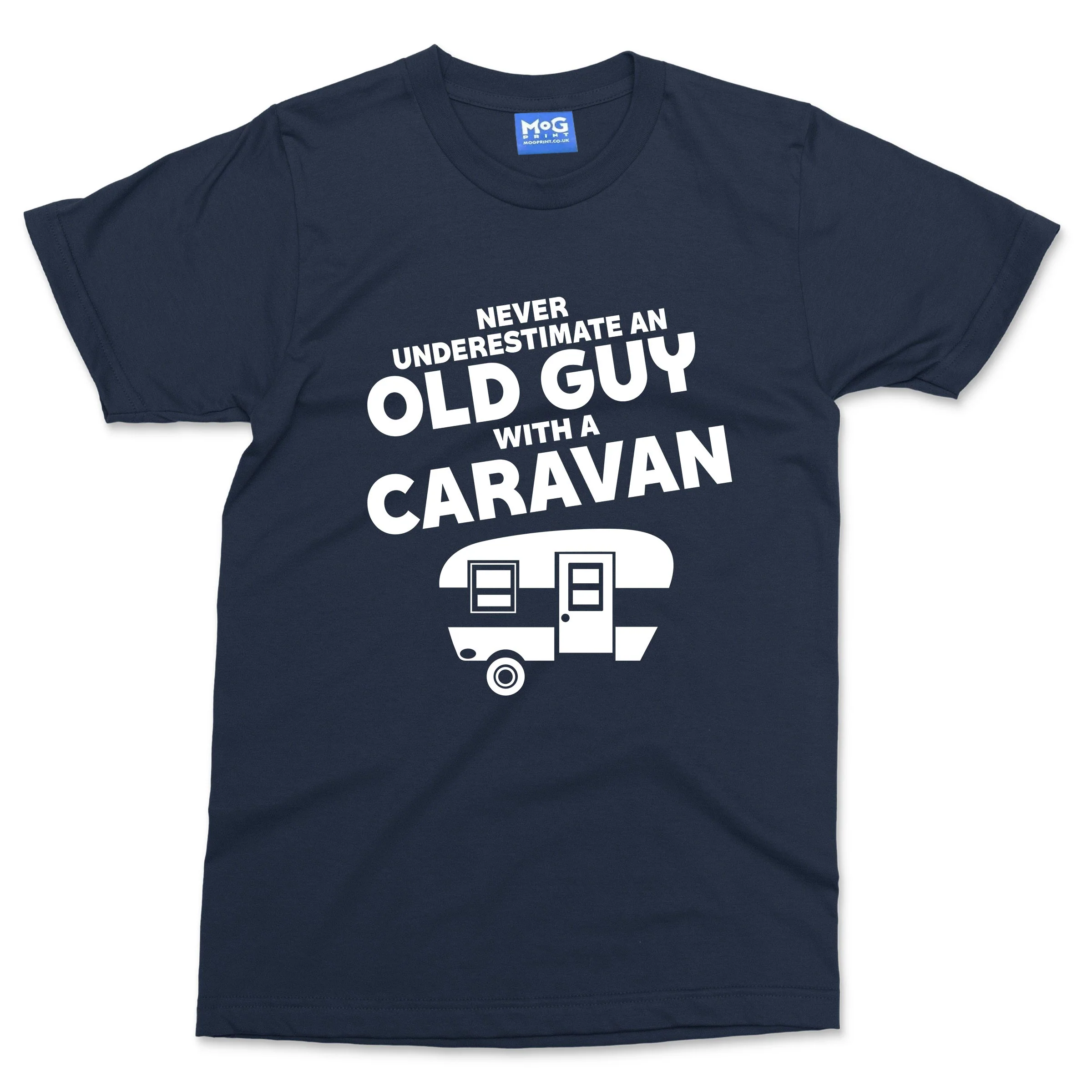 Never Underestimate An Old Guy With A Caravan T-shirt Funny Mens Camper Van Top - Image 5