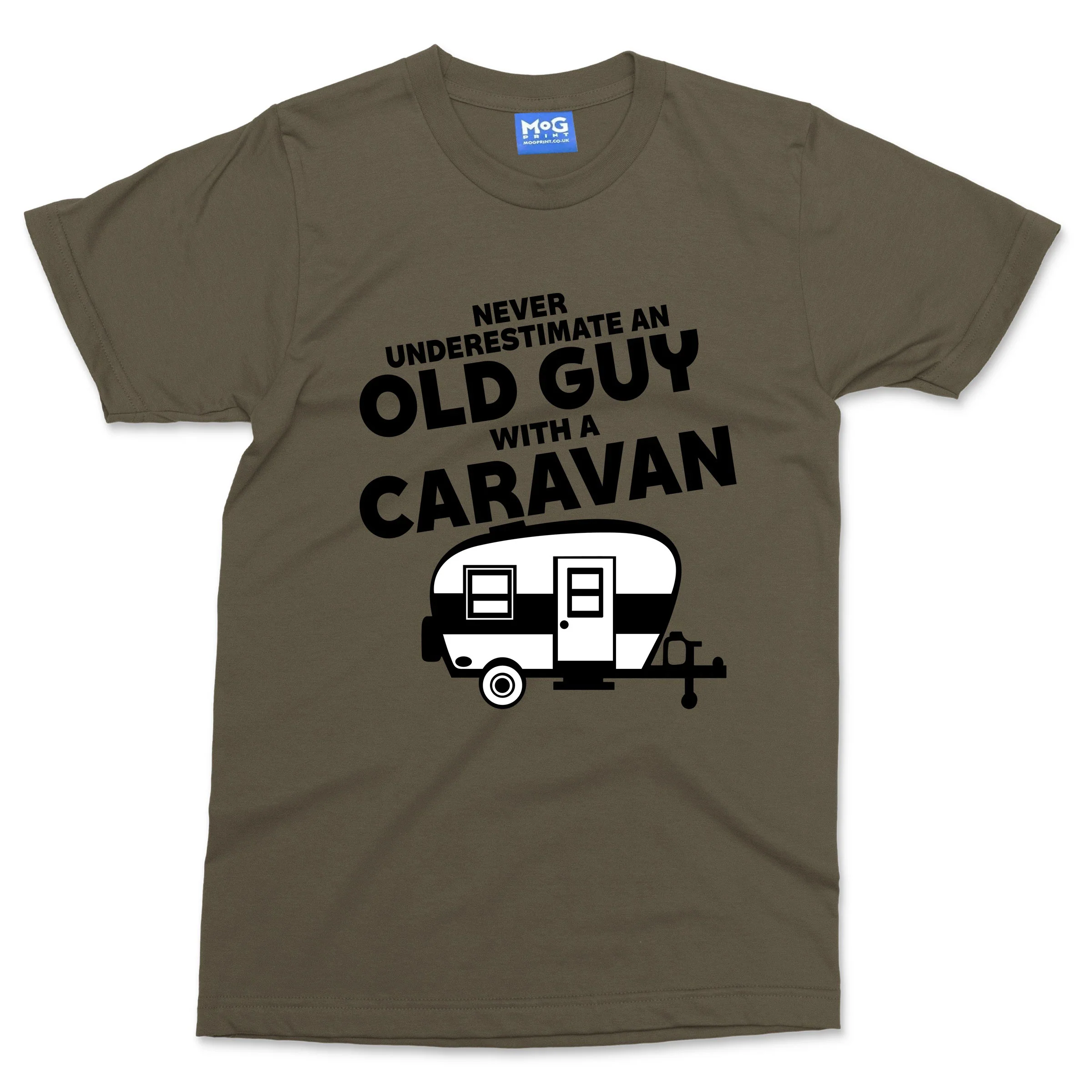 Never Underestimate An Old Guy With A Caravan T-shirt Funny Mens Camper Van Top - Image 7