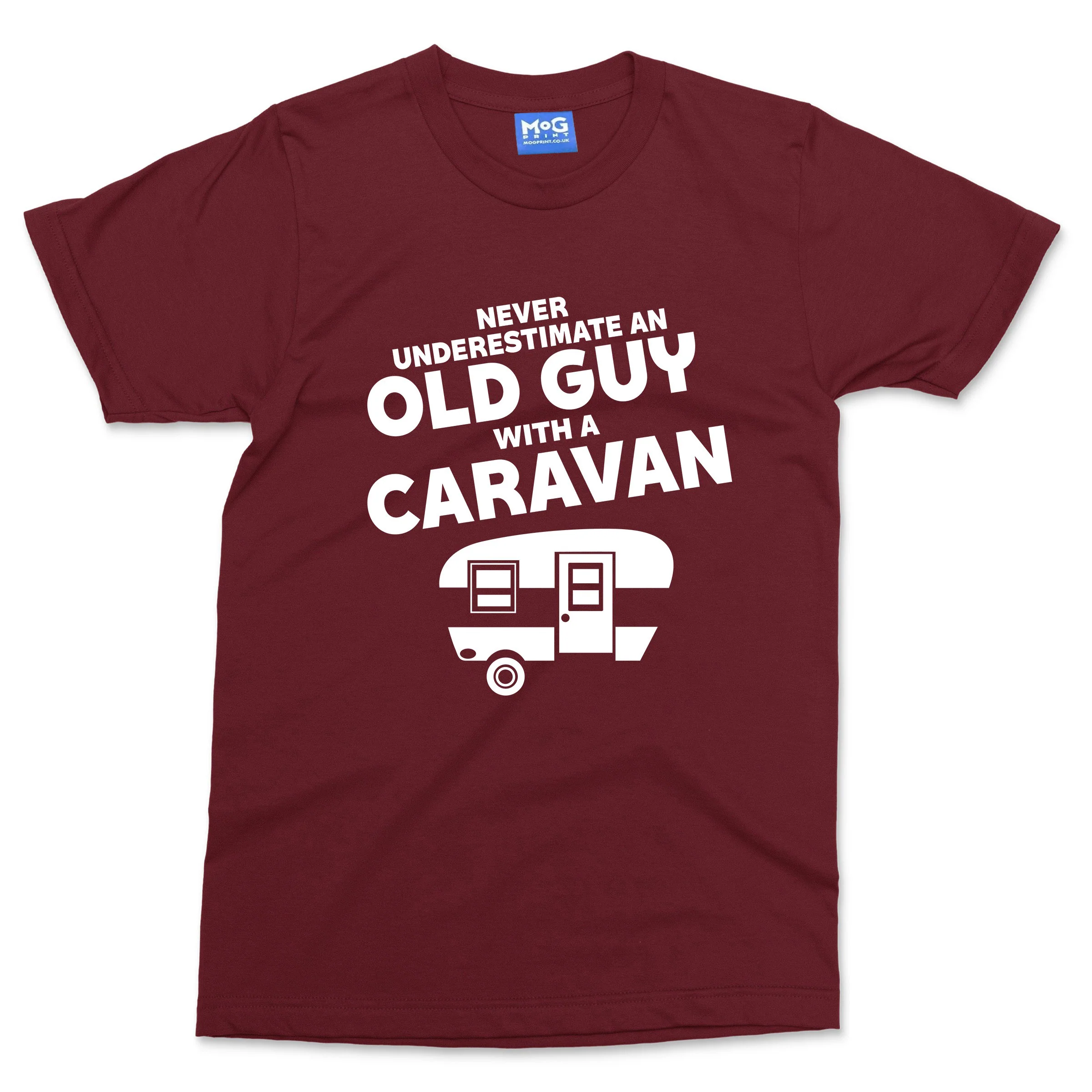Never Underestimate An Old Guy With A Caravan T-shirt Funny Mens Camper Van Top - Image 8