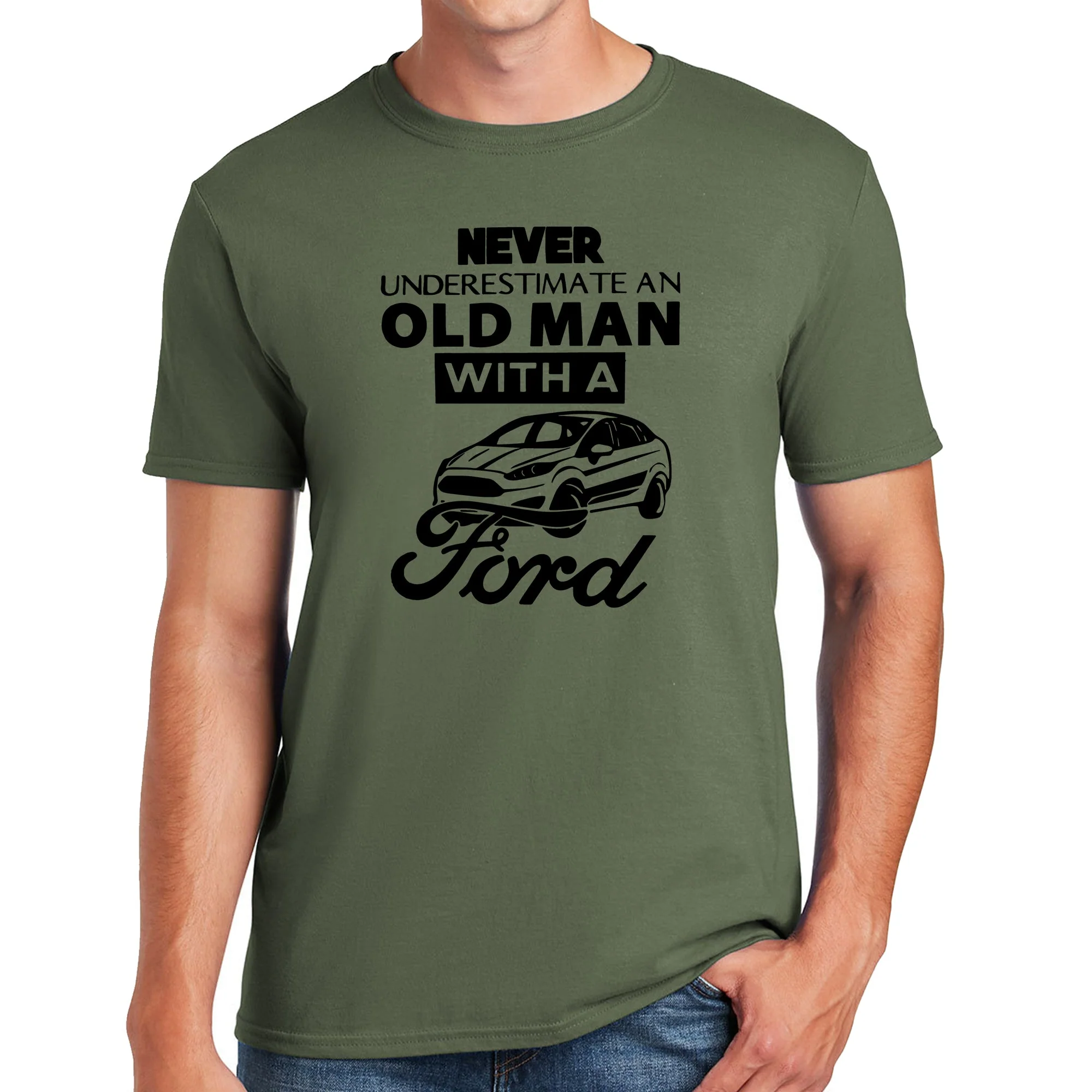 Never Underestimate An Old Man With A Ford T-shirt Funny Dad Grandad Ford Car Gift - Image 5
