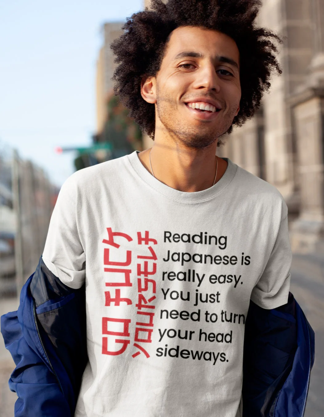Reading Japanese Is Easy T-shirt, Go F*ck yourself Shirt, Funny Slogan Sarcastic Offensive T-shirt, Sarcasm Shirt Gift for her him Unisex - Image 3