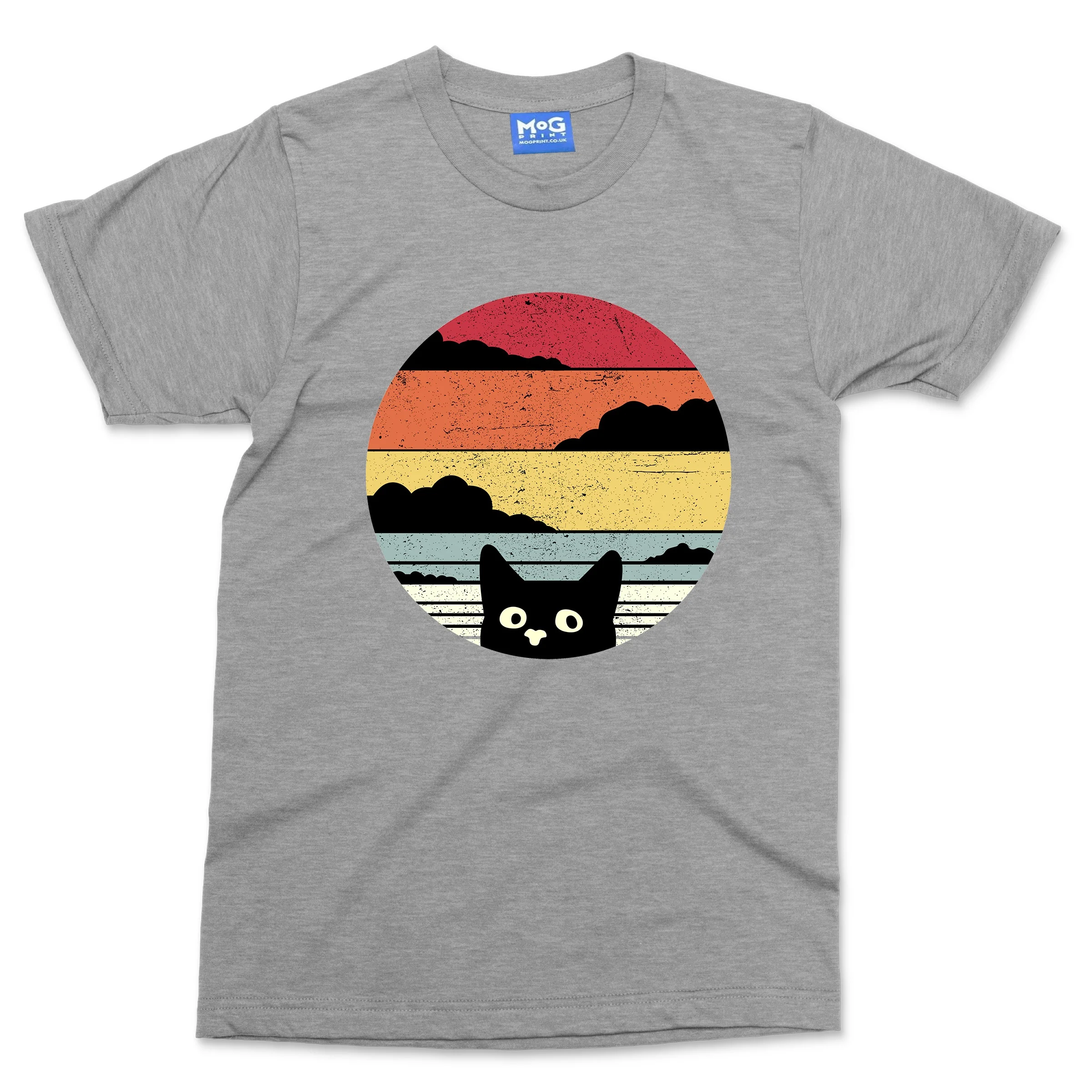 Retro Black Cat Funny T-shirt Pew Pew Vintage Cats Pet Owner Gift Kitty Cat Dad Mum Tee - Image 3
