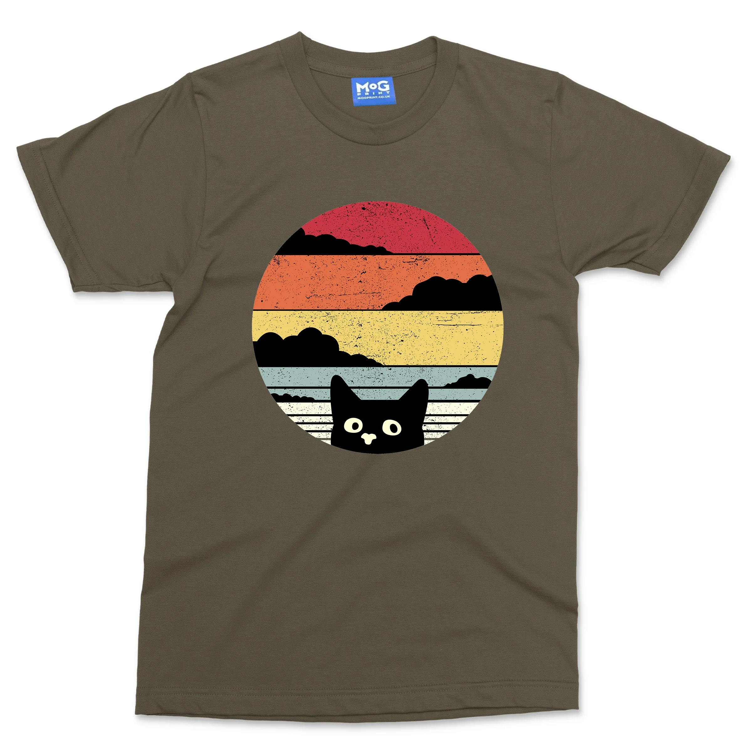 Retro Black Cat Funny T-shirt Pew Pew Vintage Cats Pet Owner Gift Kitty Cat Dad Mum Tee - Image 6