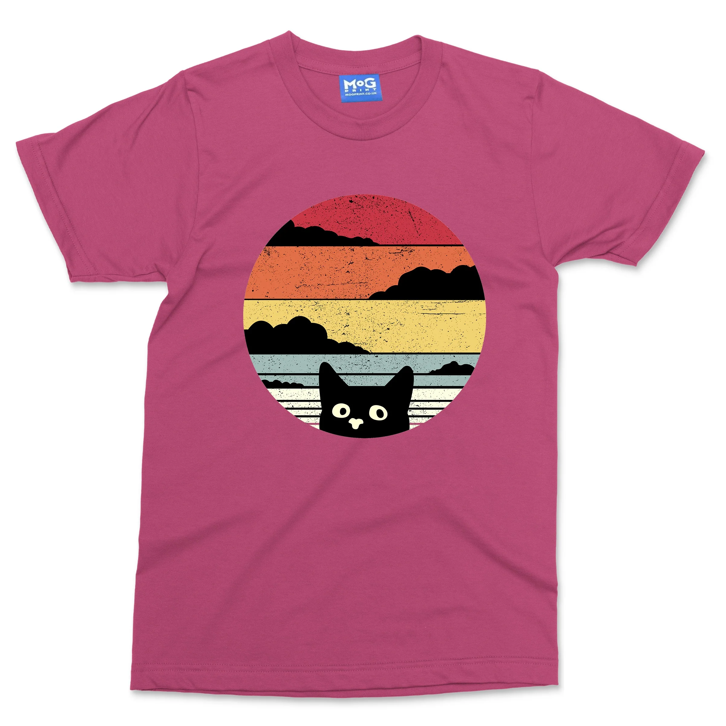 Retro Black Cat Funny T-shirt Pew Pew Vintage Cats Pet Owner Gift Kitty Cat Dad Mum Tee - Image 8
