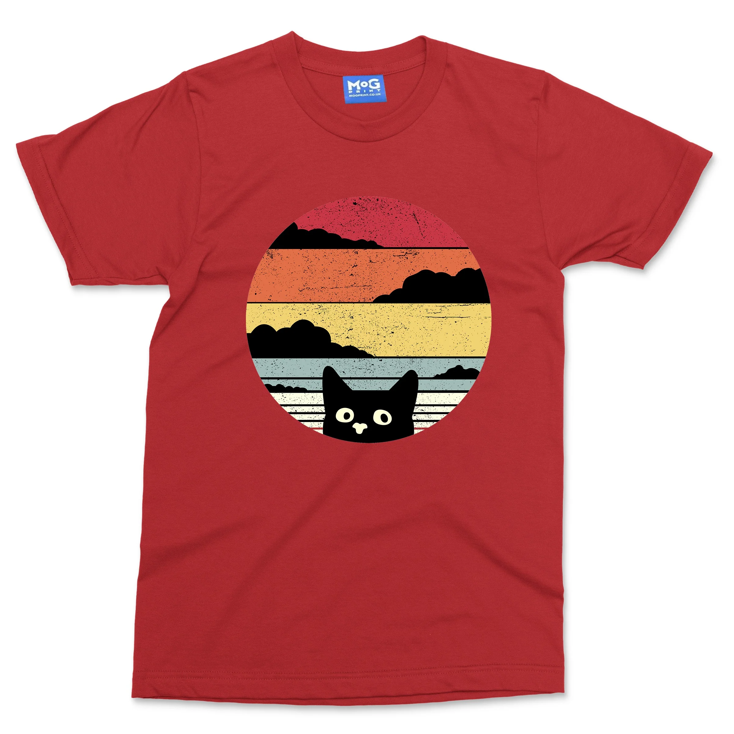 Retro Black Cat Funny T-shirt Pew Pew Vintage Cats Pet Owner Gift Kitty Cat Dad Mum Tee - Image 9
