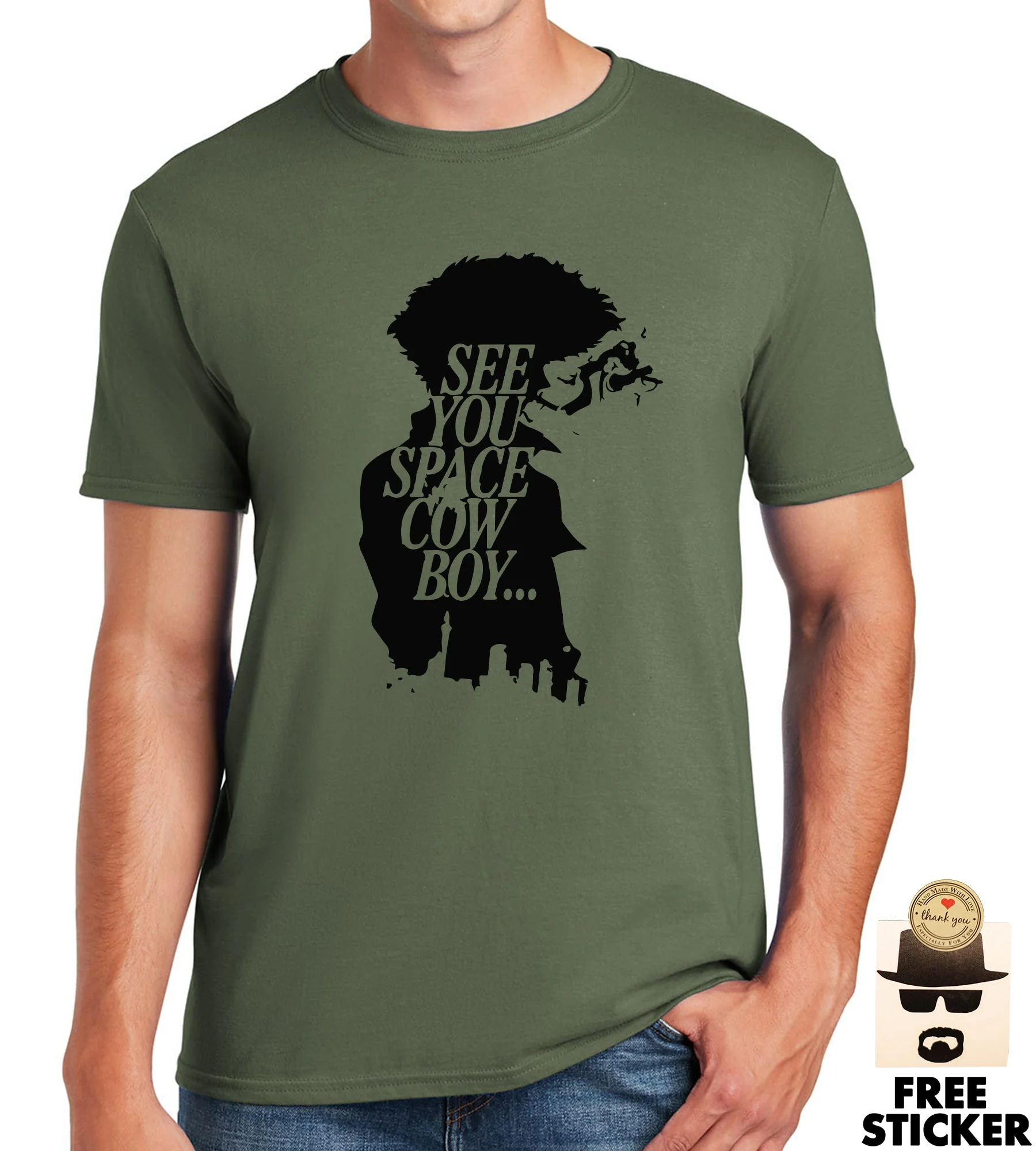 See You Space Cowboy T-shirt Spike Spiegel Cowboy Bebop Retro Anime Tee - Image 4