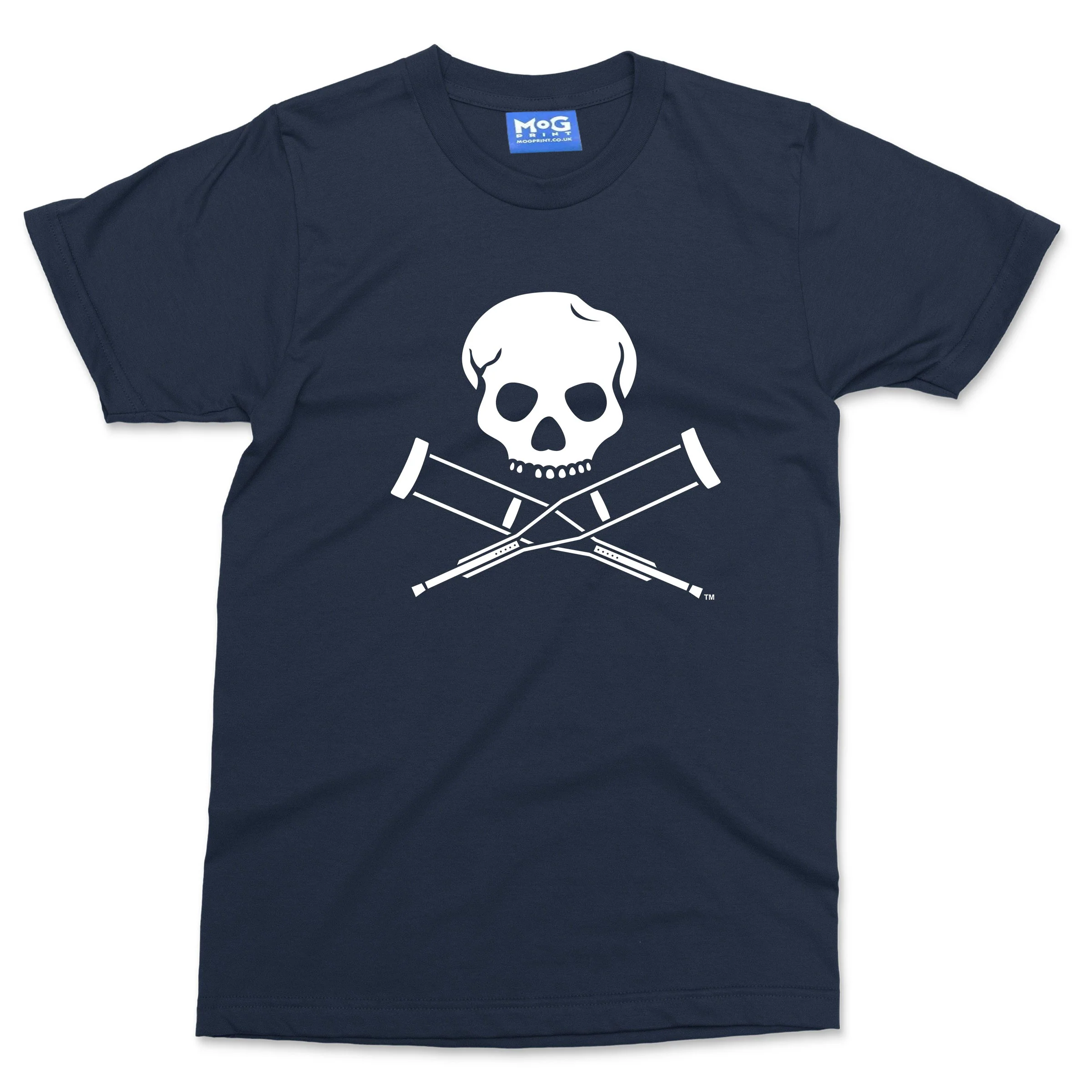 Skull and Crutches Logo T-shirt Funny Jackass Inspired Tee Stunt Comedy Gift Top - Image 6