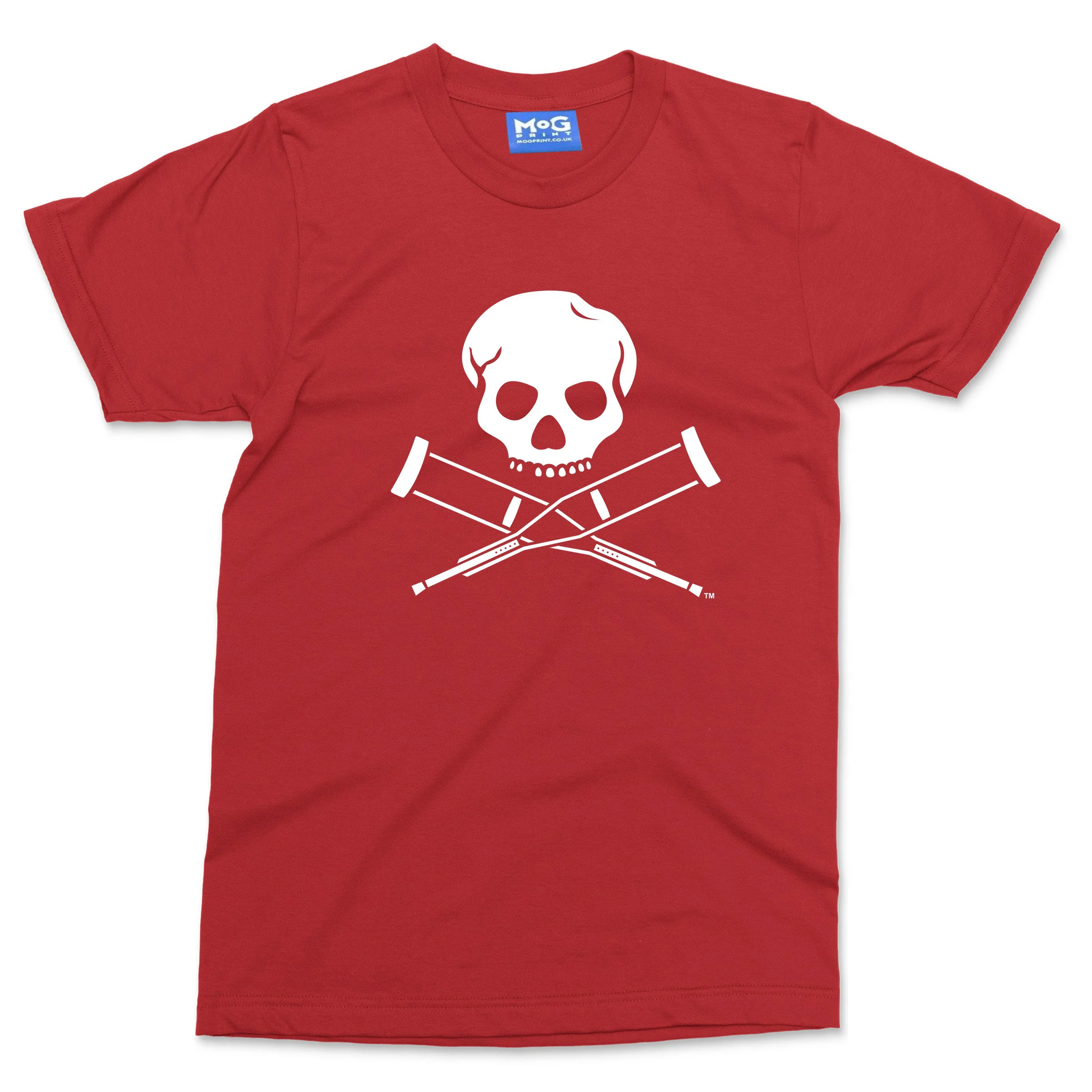 Skull and Crutches Logo T-shirt Funny Jackass Inspired Tee Stunt Comedy Gift Top - Image 8