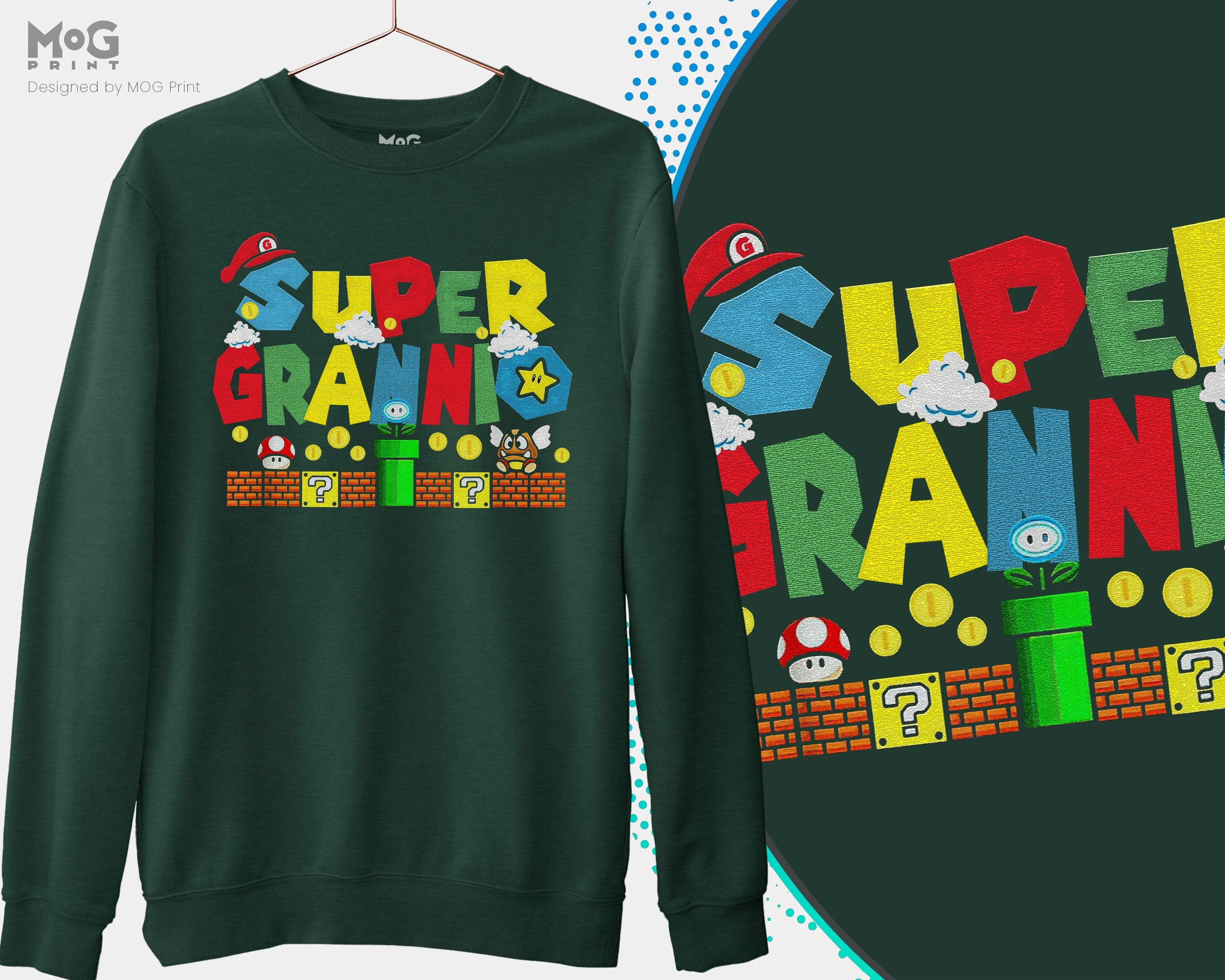 Super Grannio Sweatshirt, Retro Gaming Grandma Hooded Jumper, Best Grandmother Birthday Gift, Nerdy Video Gamer Sweater, Funny Unisex Jumper - Image 3