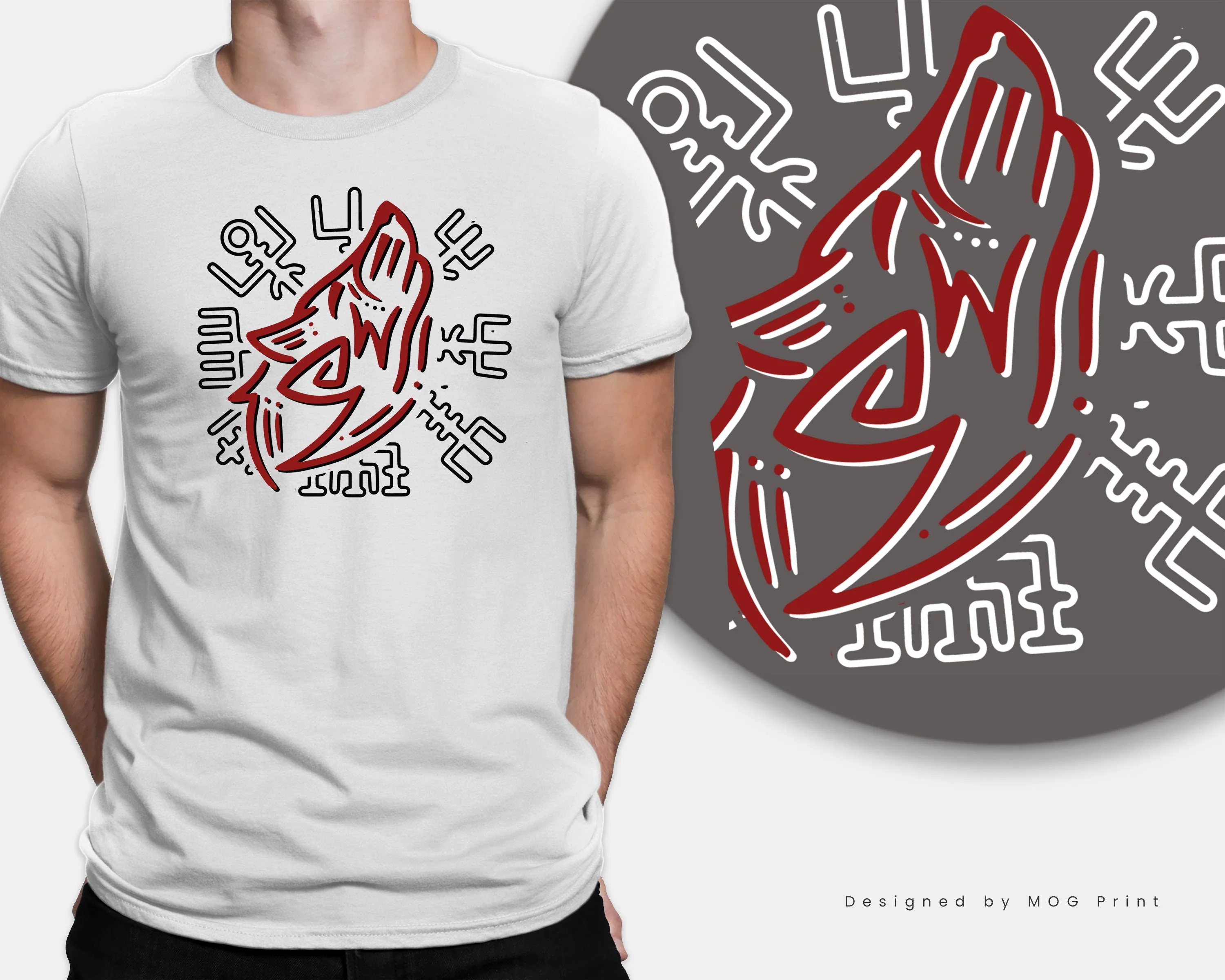 Tribal Viking Wolf T-Shirt - The Nordic Wolf - Mythology - Warriors Ragnar Lothbrok - Bjorn Ironside - Leif Erikson Workout tshirt - Image 3