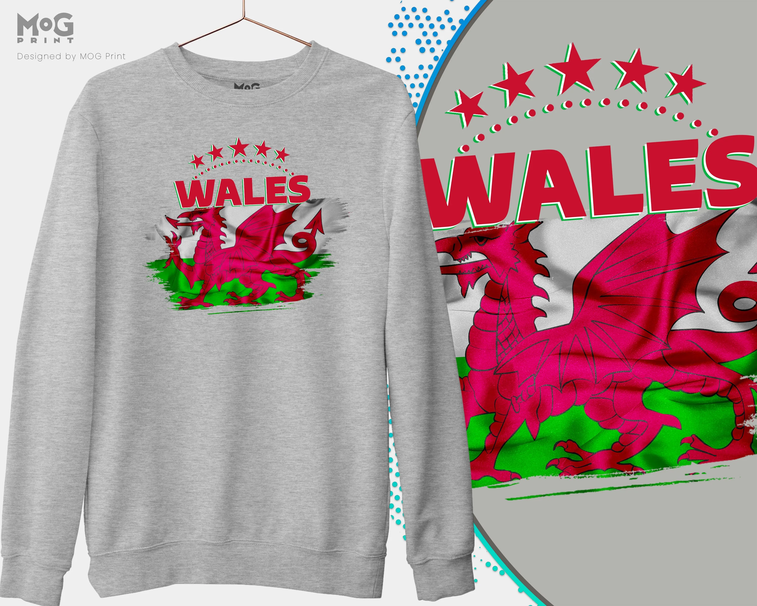 Wales Football Jumper, Flag Cymru Welsh Flag Sweatshirt Welsh Football Shirts Wales Flag World Football Cup Welsh Football Kit - Image 3