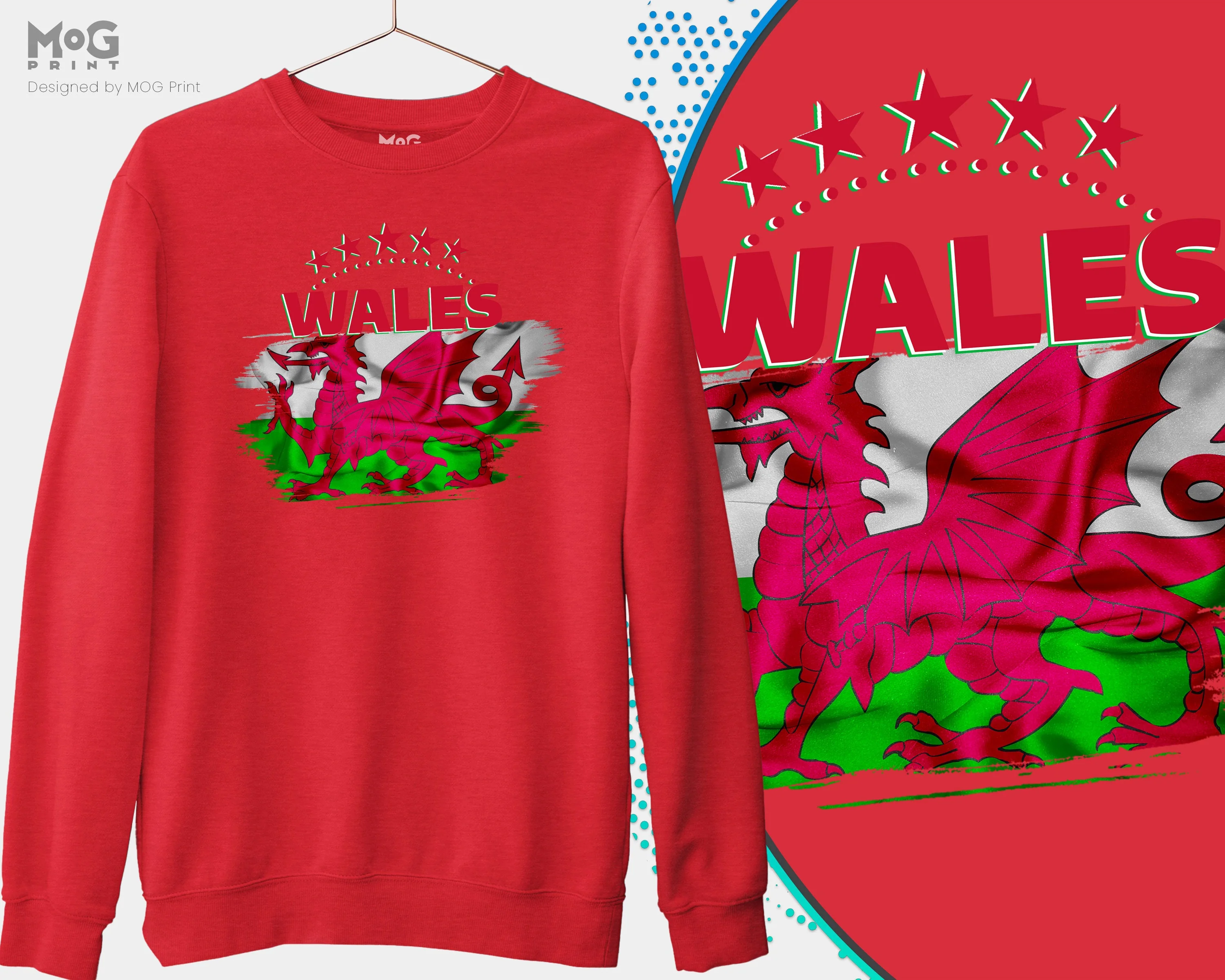 Wales Football Jumper, Flag Cymru Welsh Flag Sweatshirt Welsh Football Shirts Wales Flag World Football Cup Welsh Football Kit - Image 4