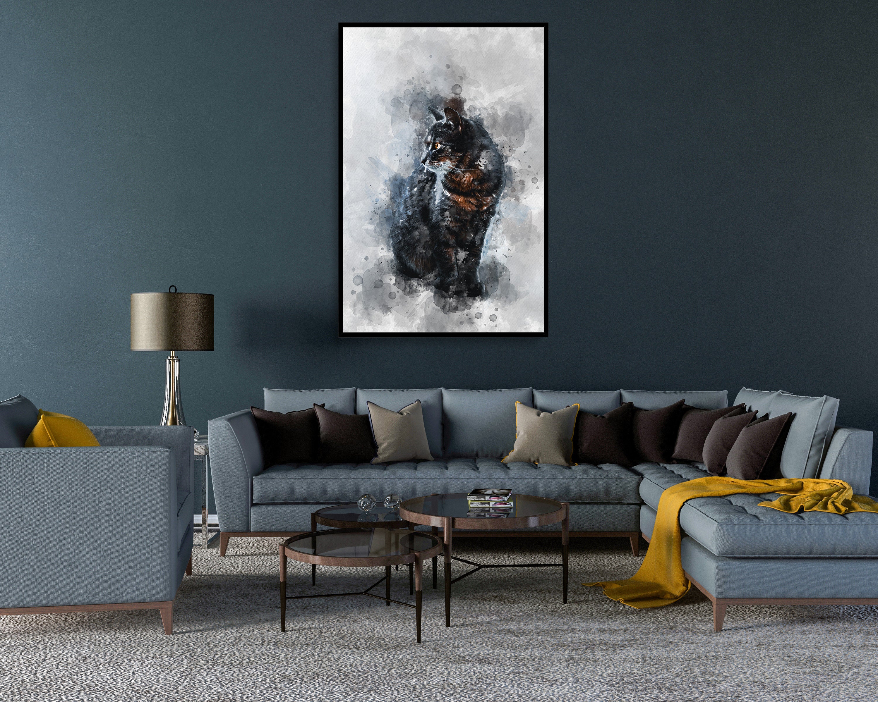 Watercolour Cat Poster Portrait Styled Large Wall Art Poster Perfect Gift Home Decor, Premium Quality, Animal Poster Print from A4 - A0 - Image 8
