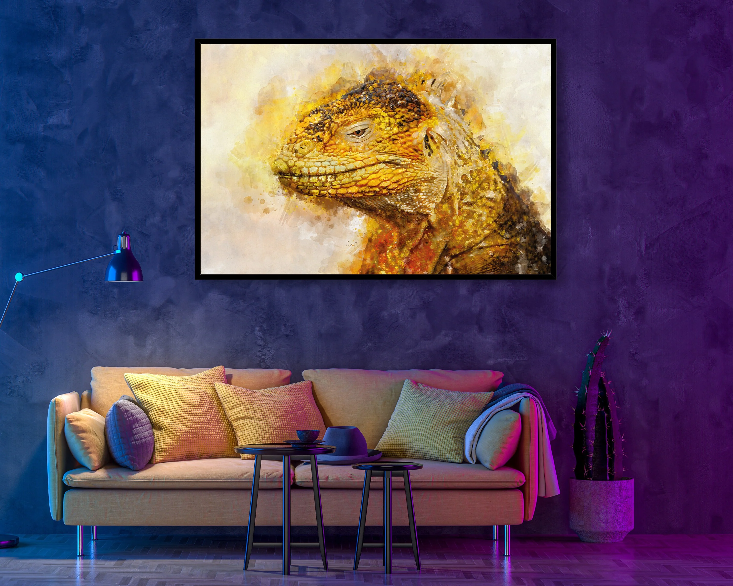 Watercolour Dragon Lizard Poster Portrait Styled Large Wall Art Poster Perfect Gift Home Decor, Premium Quality Animal Poster Print A4 - A0 - Image 4