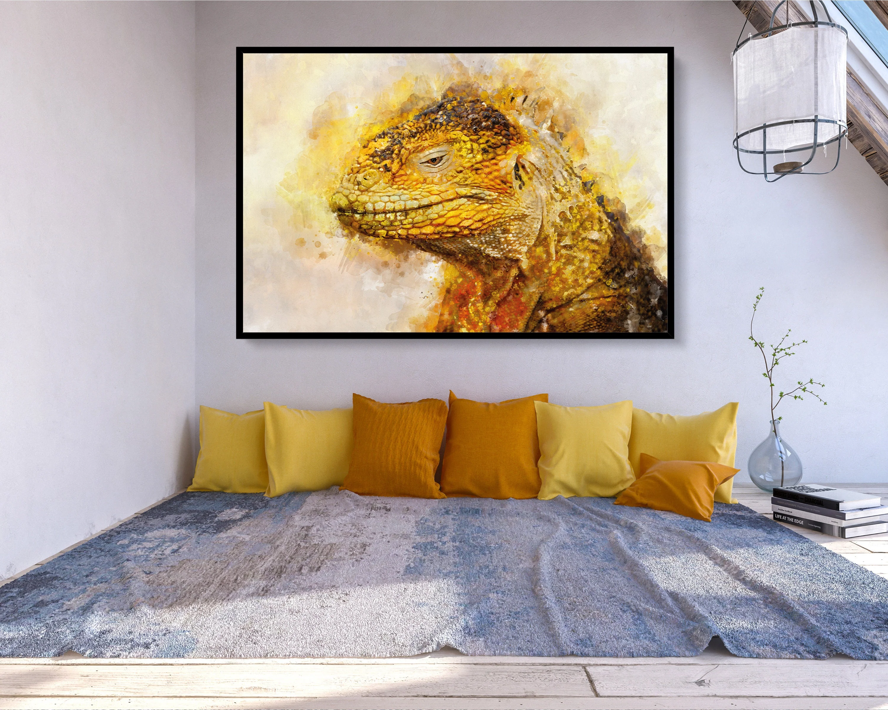 Watercolour Dragon Lizard Poster Portrait Styled Large Wall Art Poster Perfect Gift Home Decor, Premium Quality Animal Poster Print A4 - A0 - Image 5