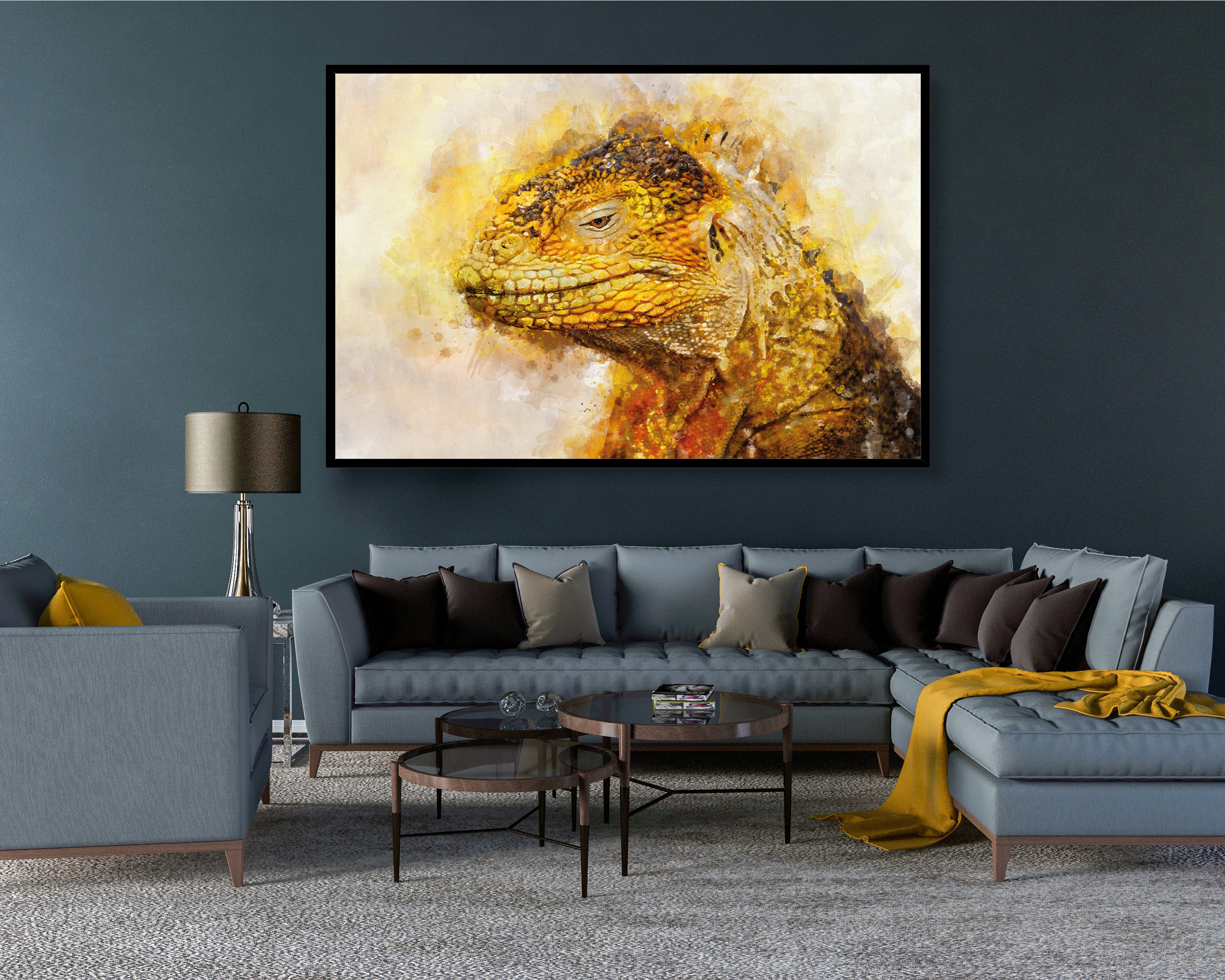 Watercolour Dragon Lizard Poster Portrait Styled Large Wall Art Poster Perfect Gift Home Decor, Premium Quality Animal Poster Print A4 - A0 - Image 6