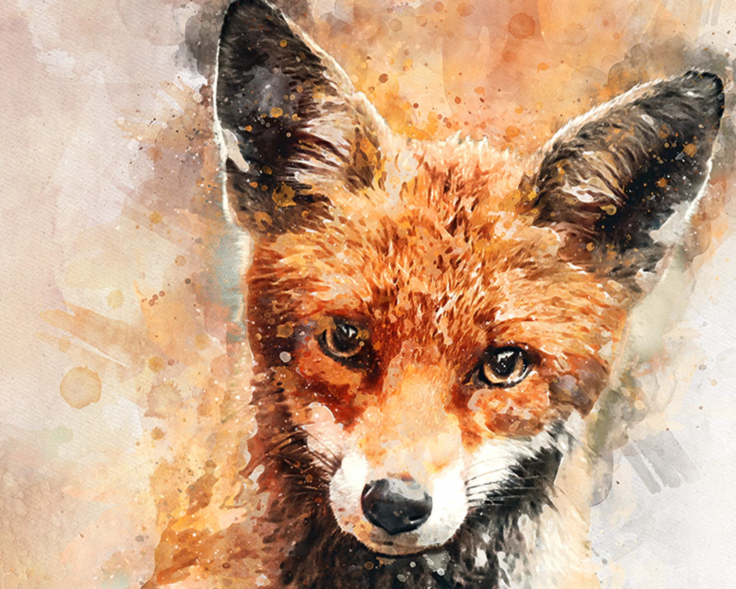 Watercolour Fox Poster Portrait Styled Large Wall Art Poster Perfect Gift Home Decor, Premium Quality, Animal Poster Print From A4 - A0 - Image 3