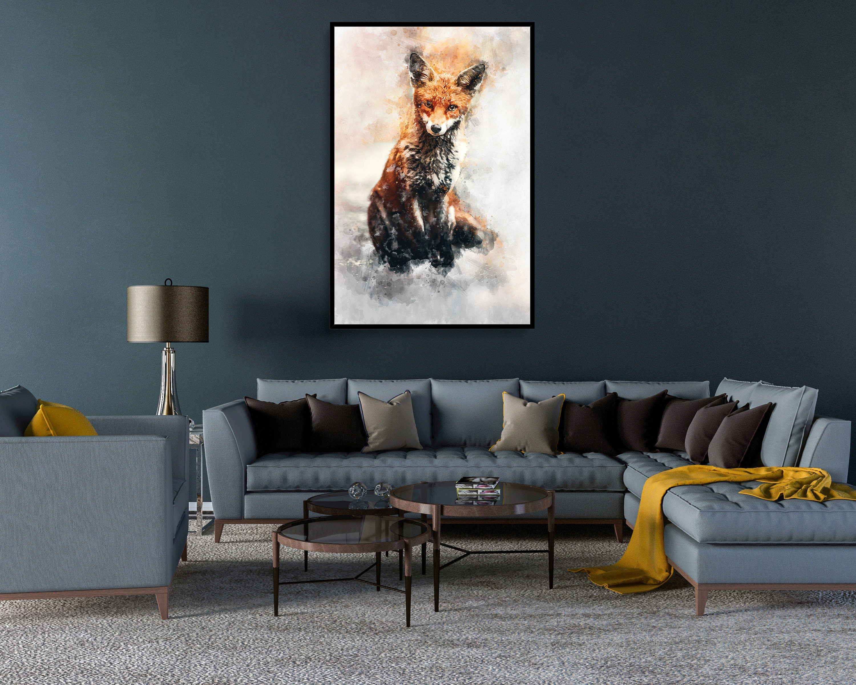 Watercolour Fox Poster Portrait Styled Large Wall Art Poster Perfect Gift Home Decor, Premium Quality, Animal Poster Print From A4 - A0 - Image 8