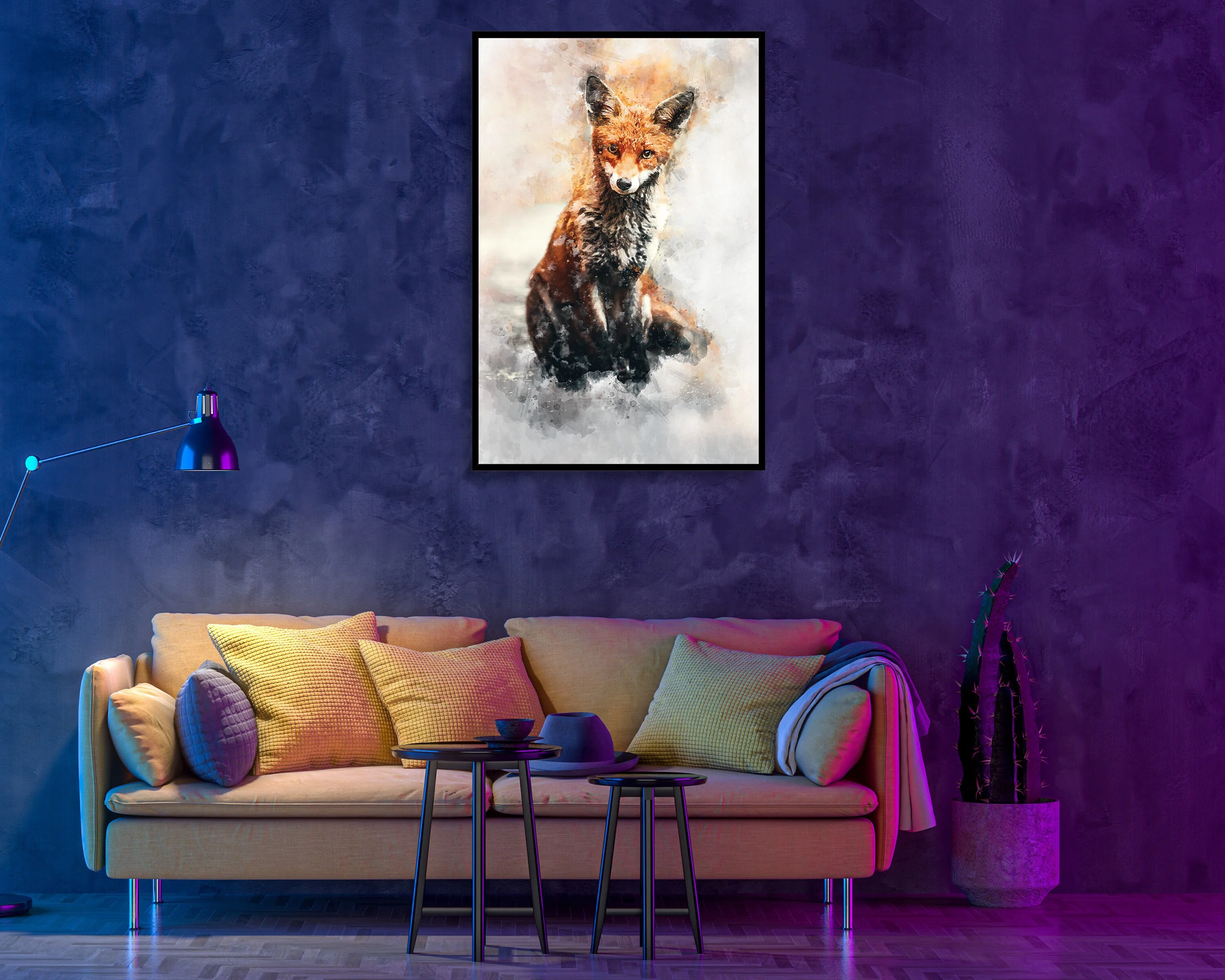 Watercolour Fox Poster Portrait Styled Large Wall Art Poster Perfect Gift Home Decor, Premium Quality, Animal Poster Print From A4 - A0 - Image 9